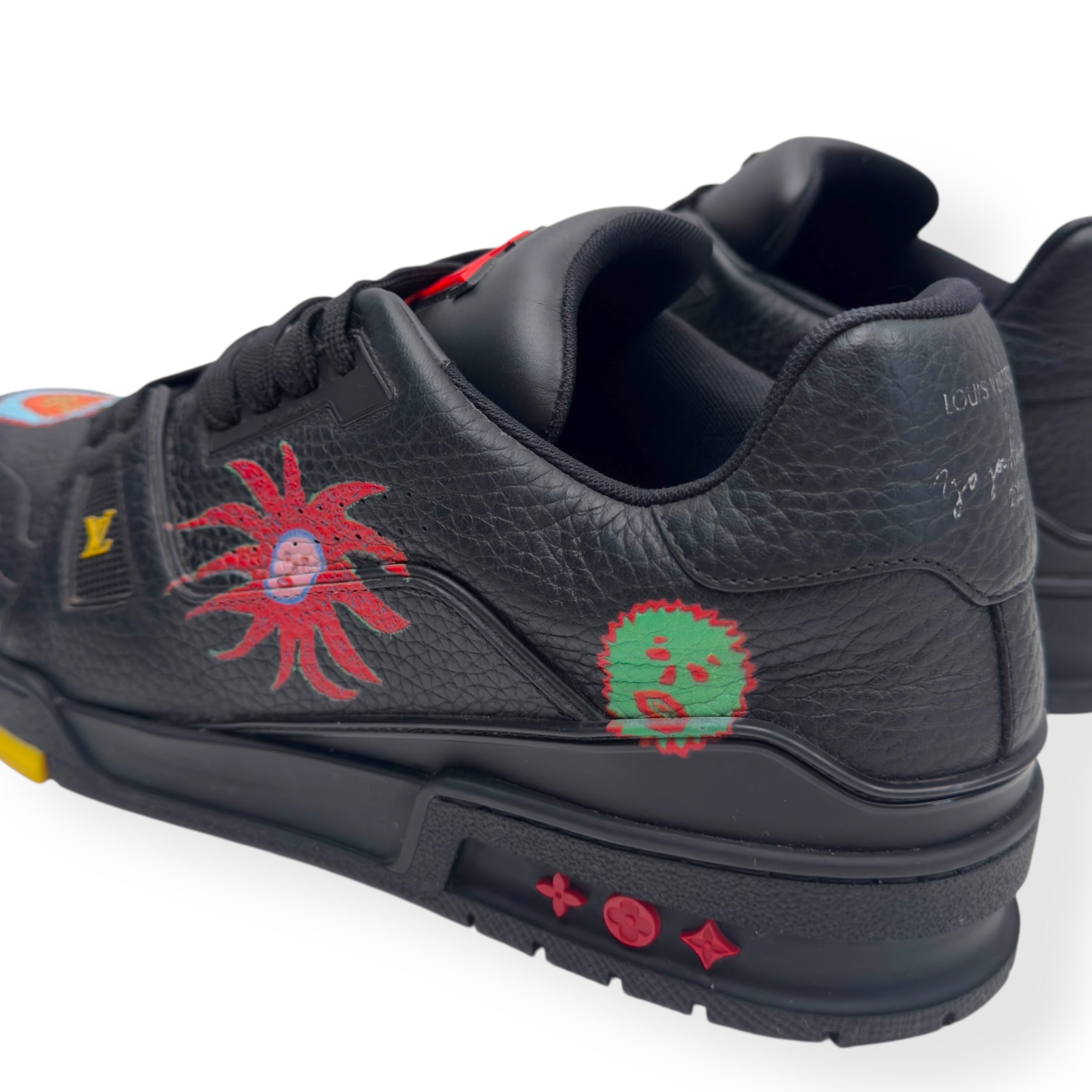 LOUIS VUITTON X YAYOI KUSAMA LV TRAINER BLACK UK10