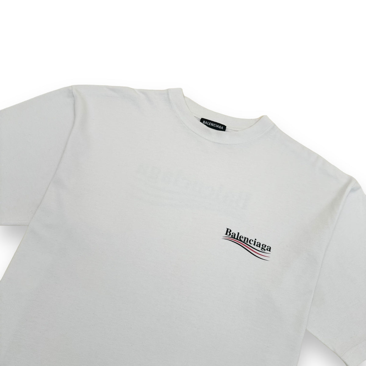 BALENCIAGA POLITICAL LOGO T-SHIRT WHITE M