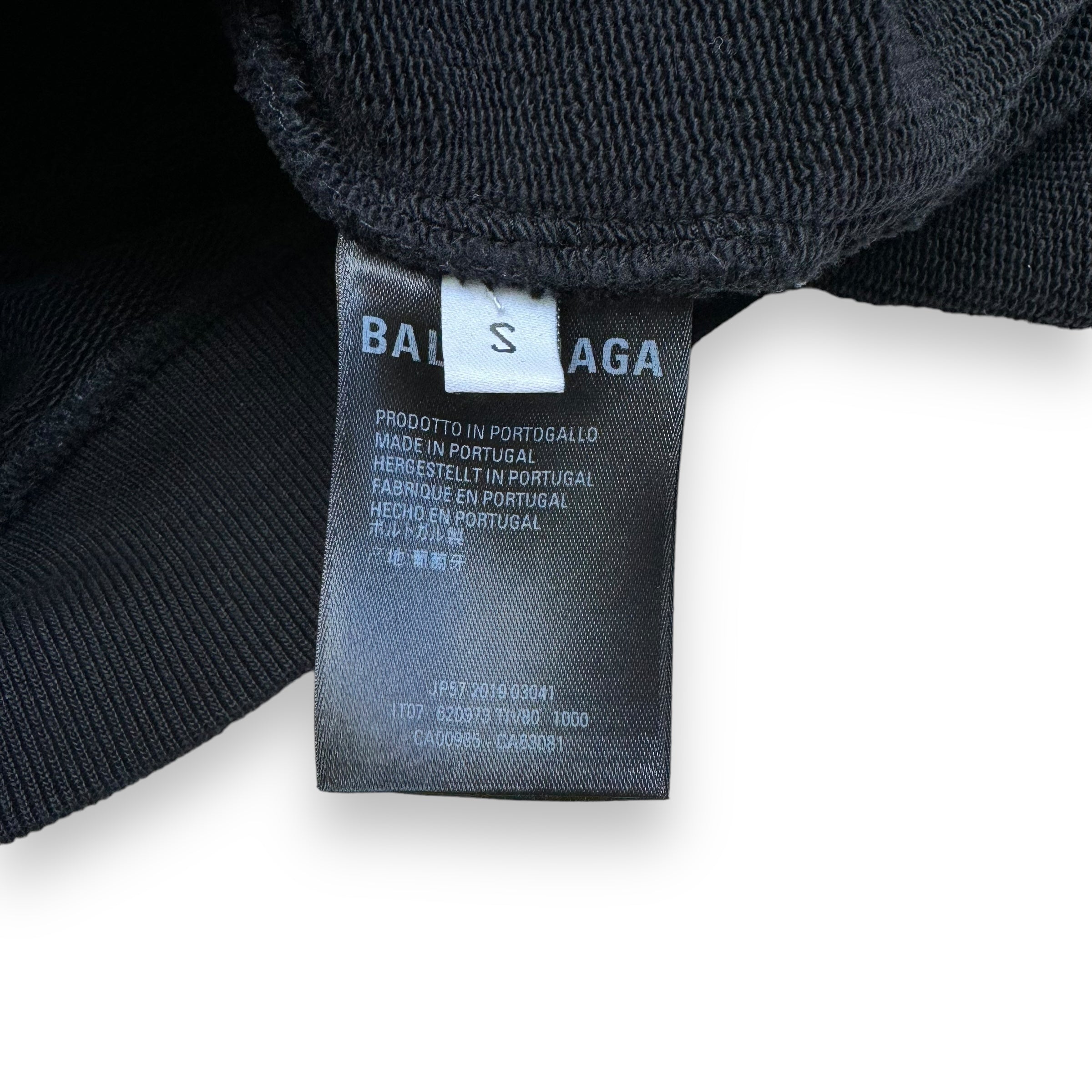BALENCIAGA OVERSIZED CREDIT CARD LOGO HOODIE BLACK S