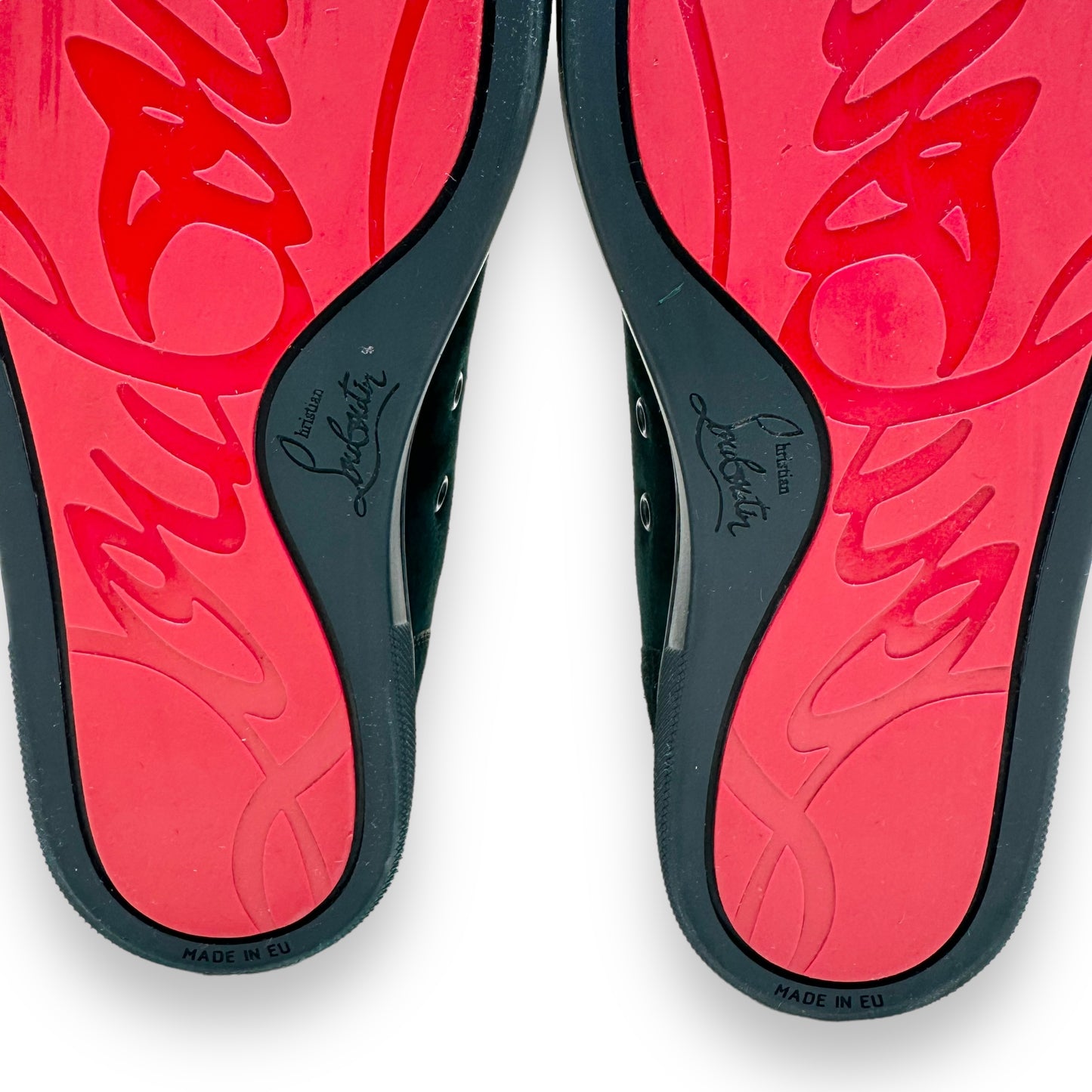 CHRISTIAN LOUBOUTIN LOU DEGRA SUEDE HIGH TOP SNEAKER GREEN UK8