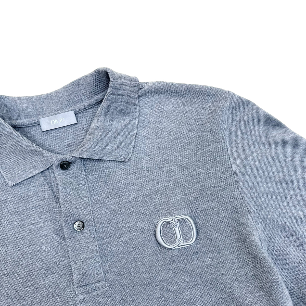 DIOR CD ICON LOGO COTTON POLO SHIRT GREY XL