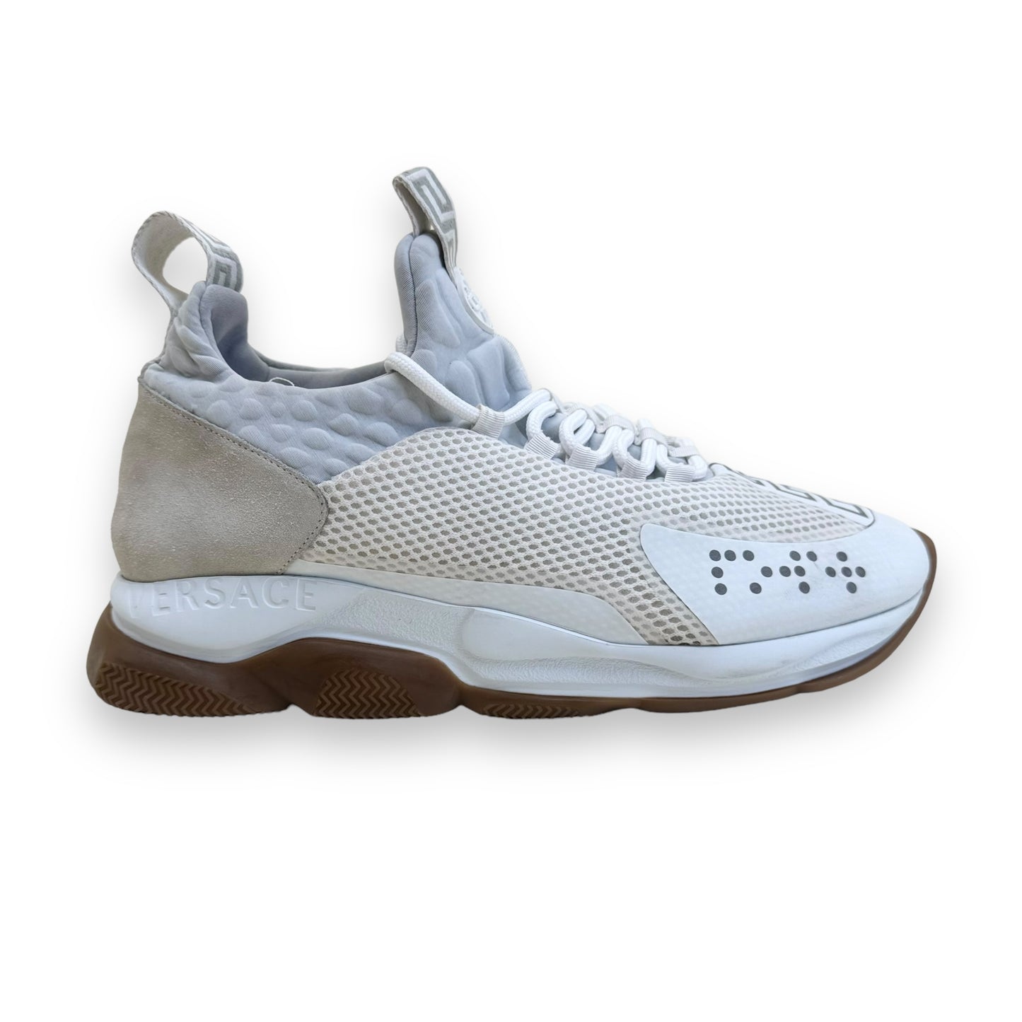 VERSACE CHAIN REACT SNEAKER WHITE UK12