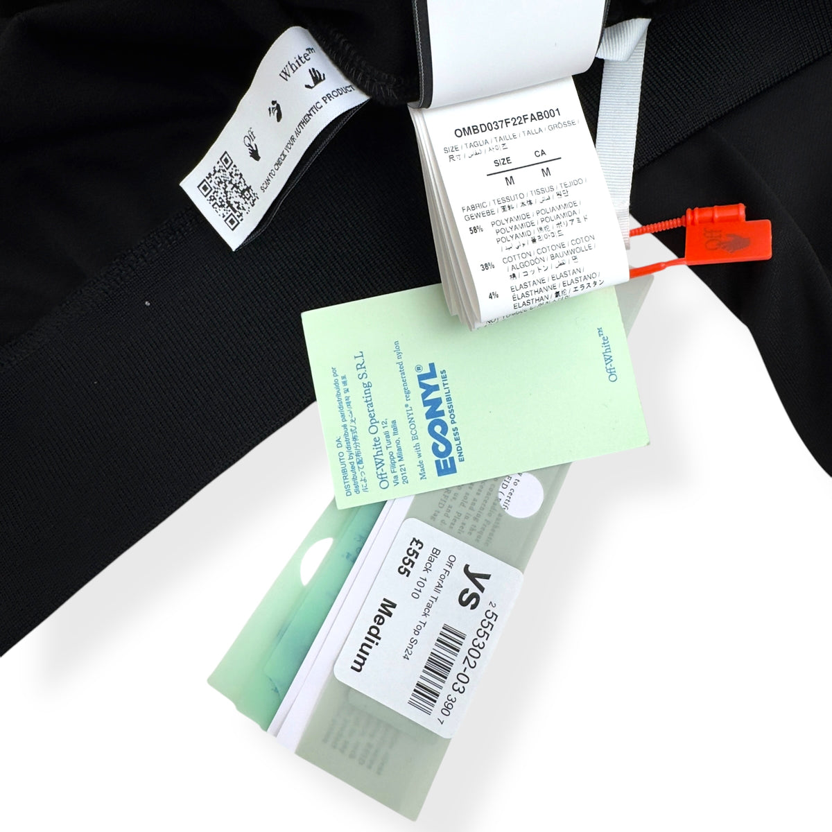 OFF-WHITE ZIP-UP FORALL TRACK TOP BLACK M