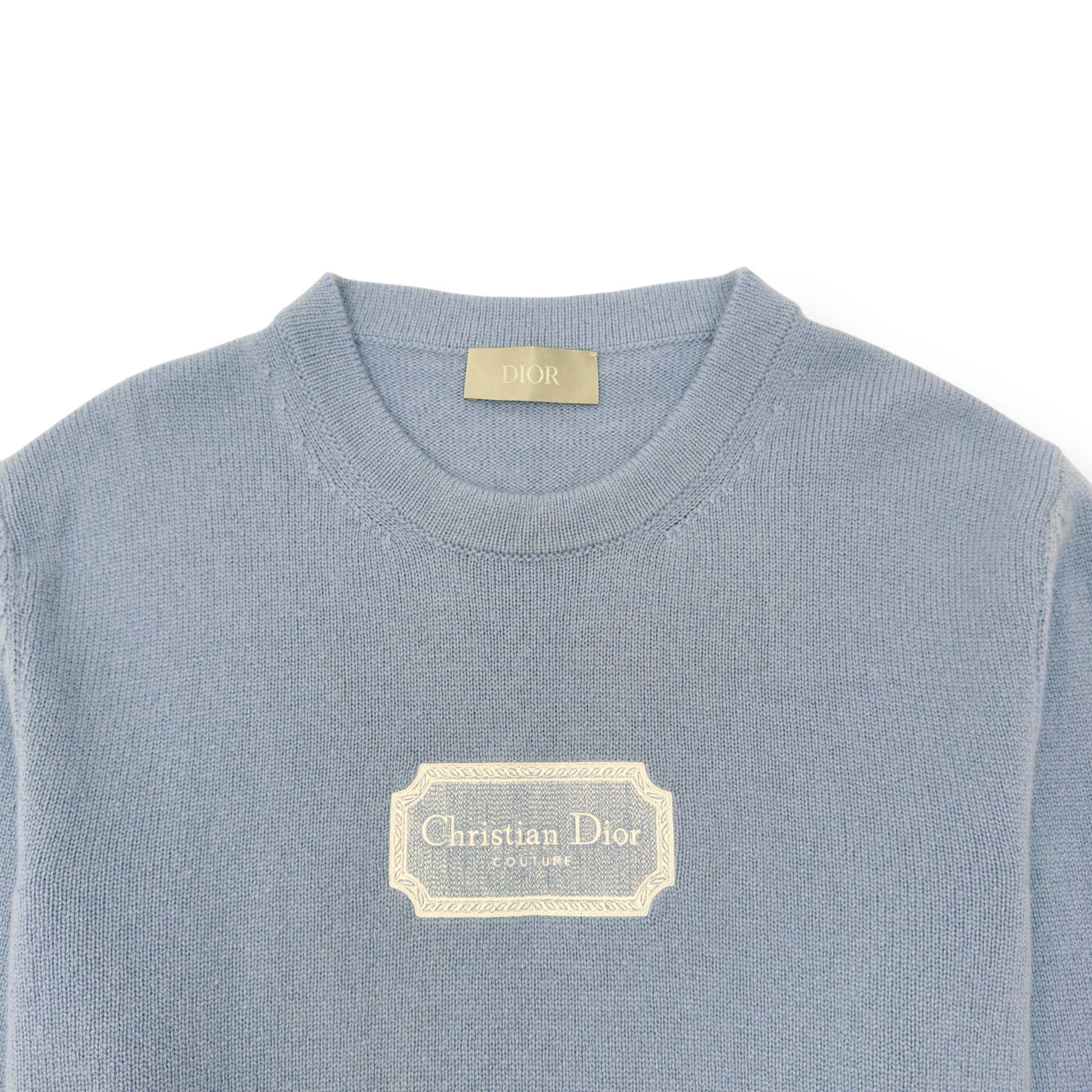 CHRISTIAN DIOR COUTURE CASHMERE SWEATER BLUE 3XL