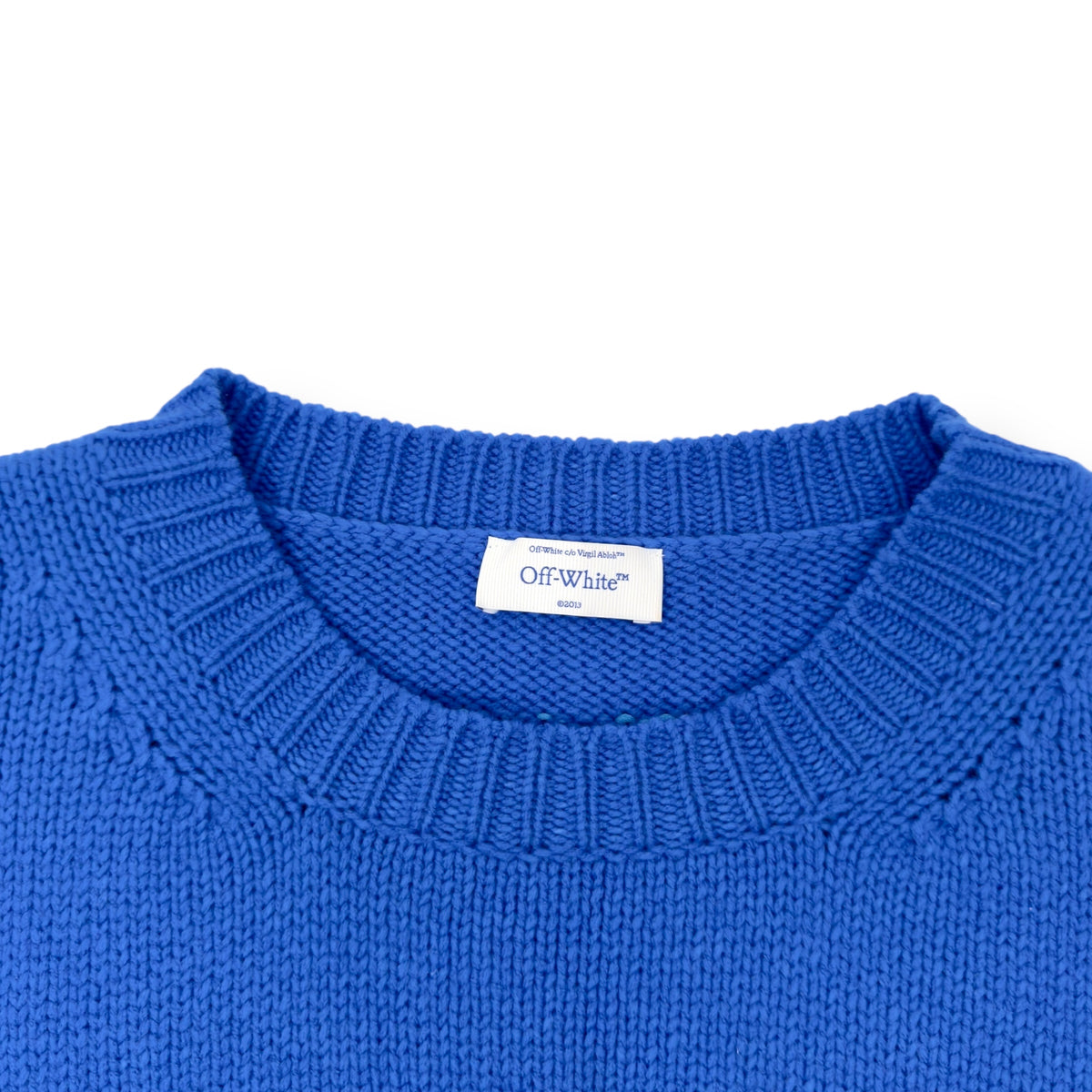 OFF-WHITE WOOL-BLEND SWEATER BLUE L