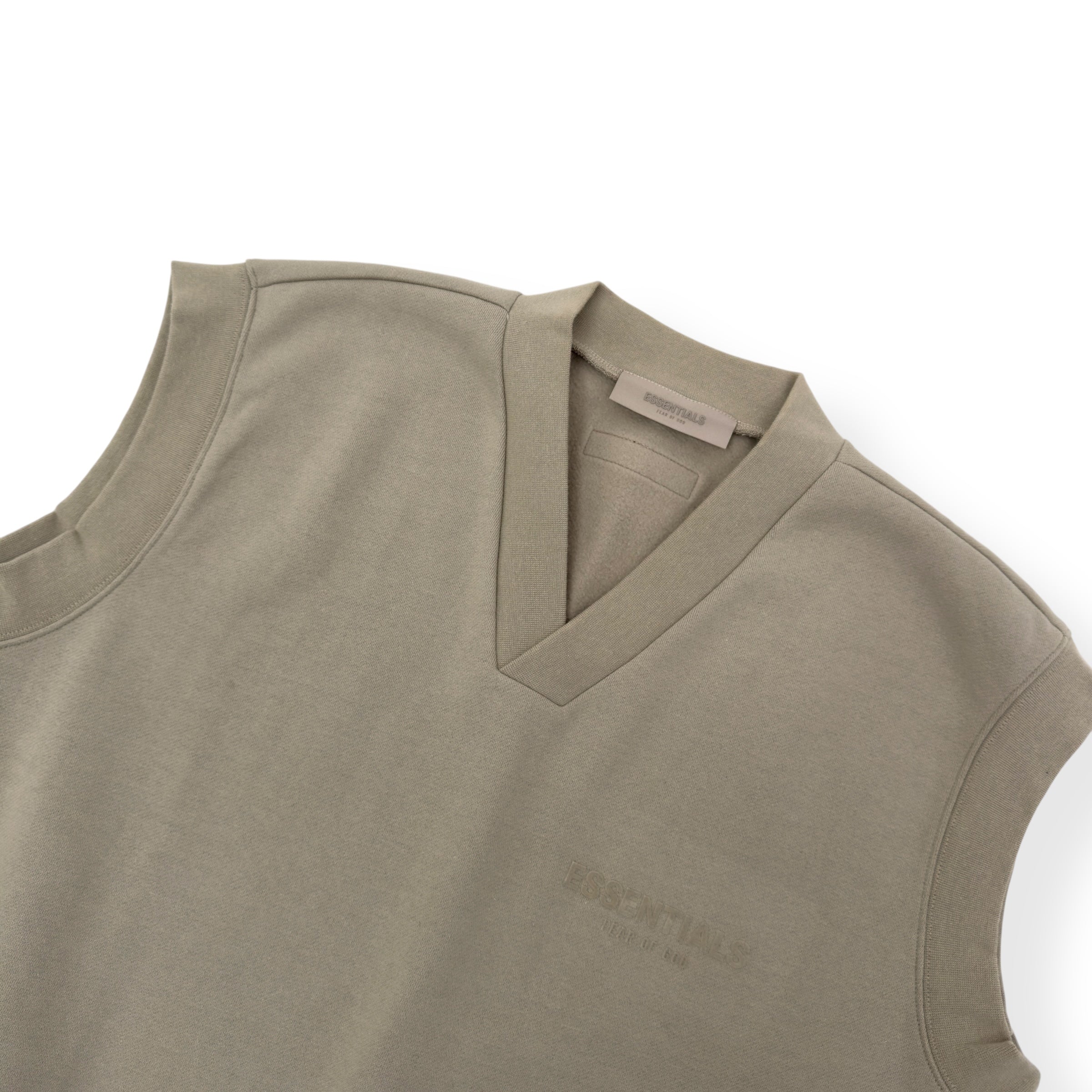 ESSENTIALS FEAR OF GOD PULLOVER V-NECK SWEATER BEIGE M