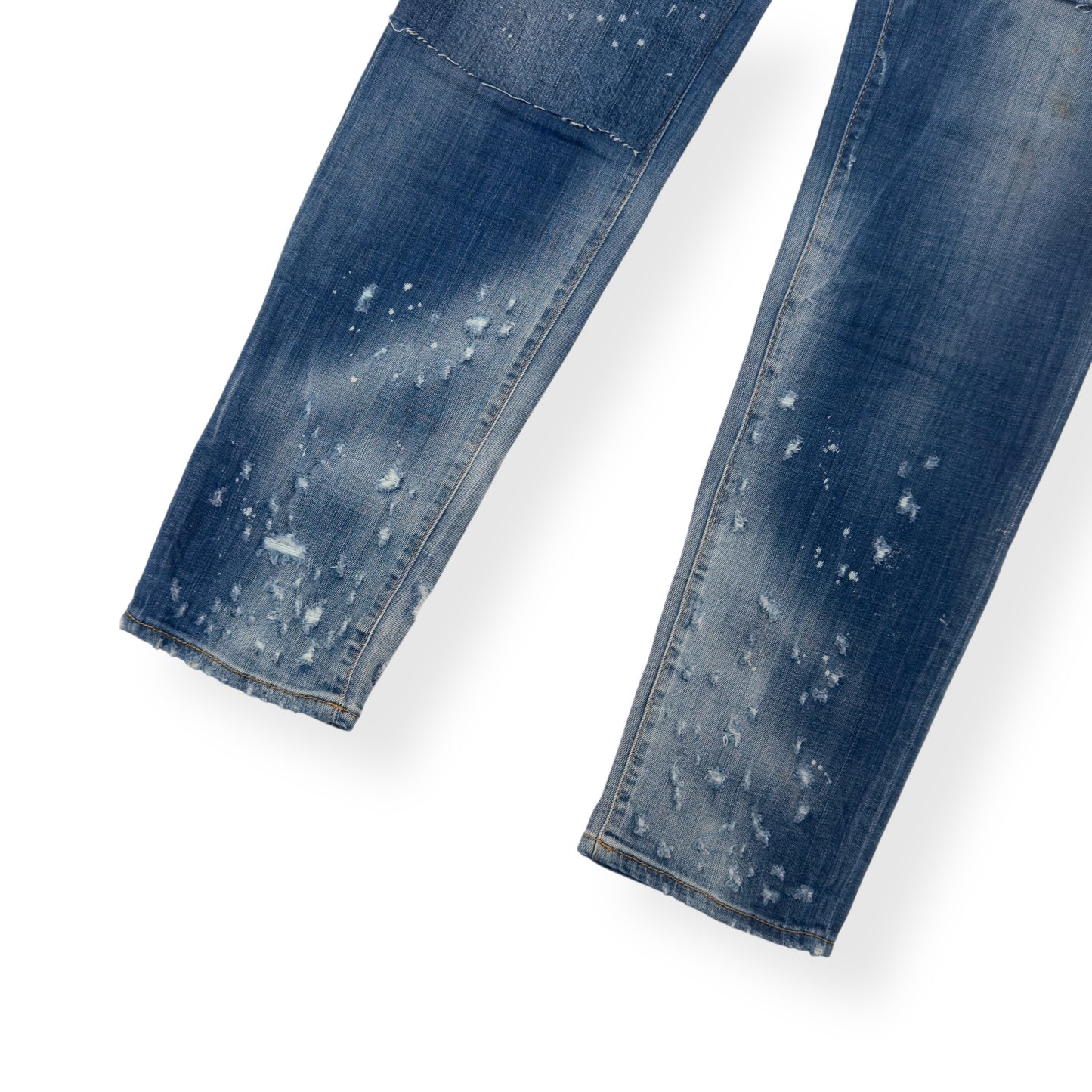 DSQUARED2 SUPER RIBBED WASHED DENIM JEANS BLUE 50 / L
