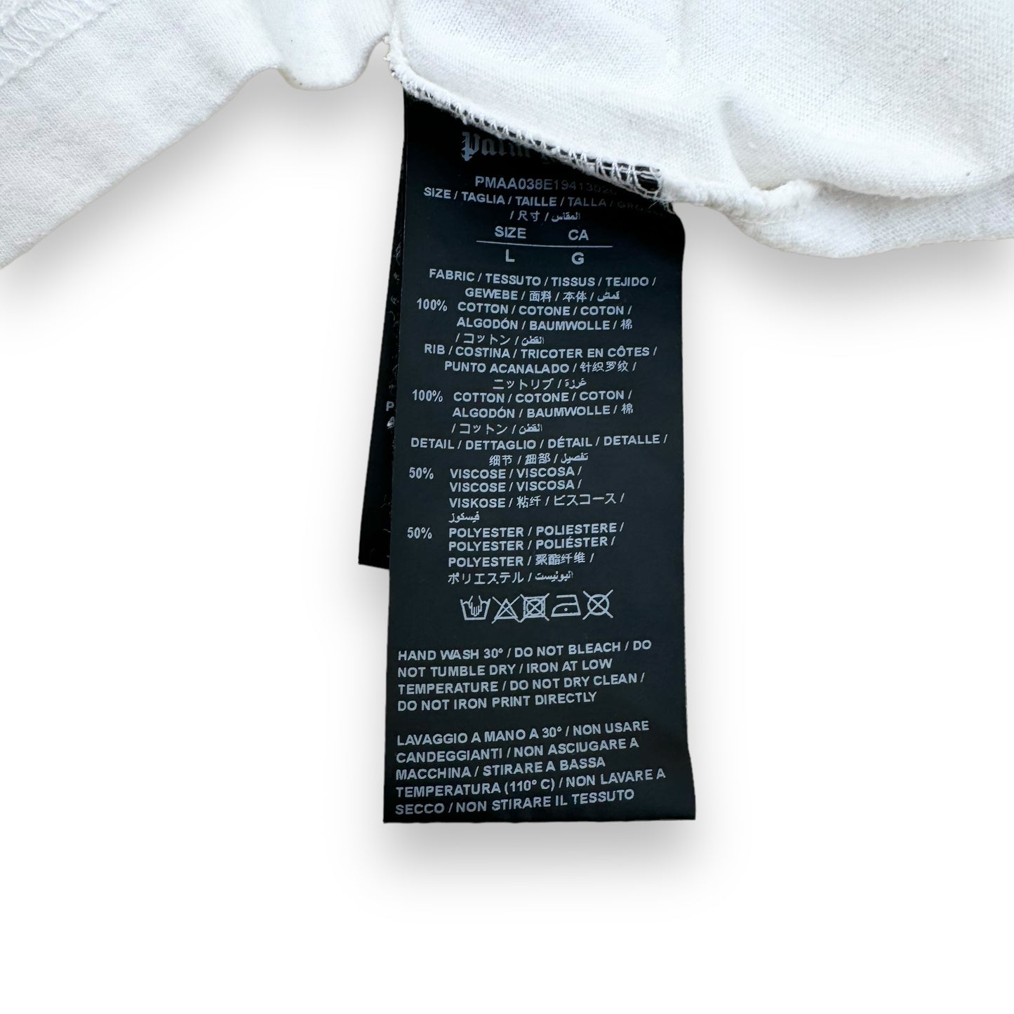 PALM ANGELS T-SHIRT WHITE L