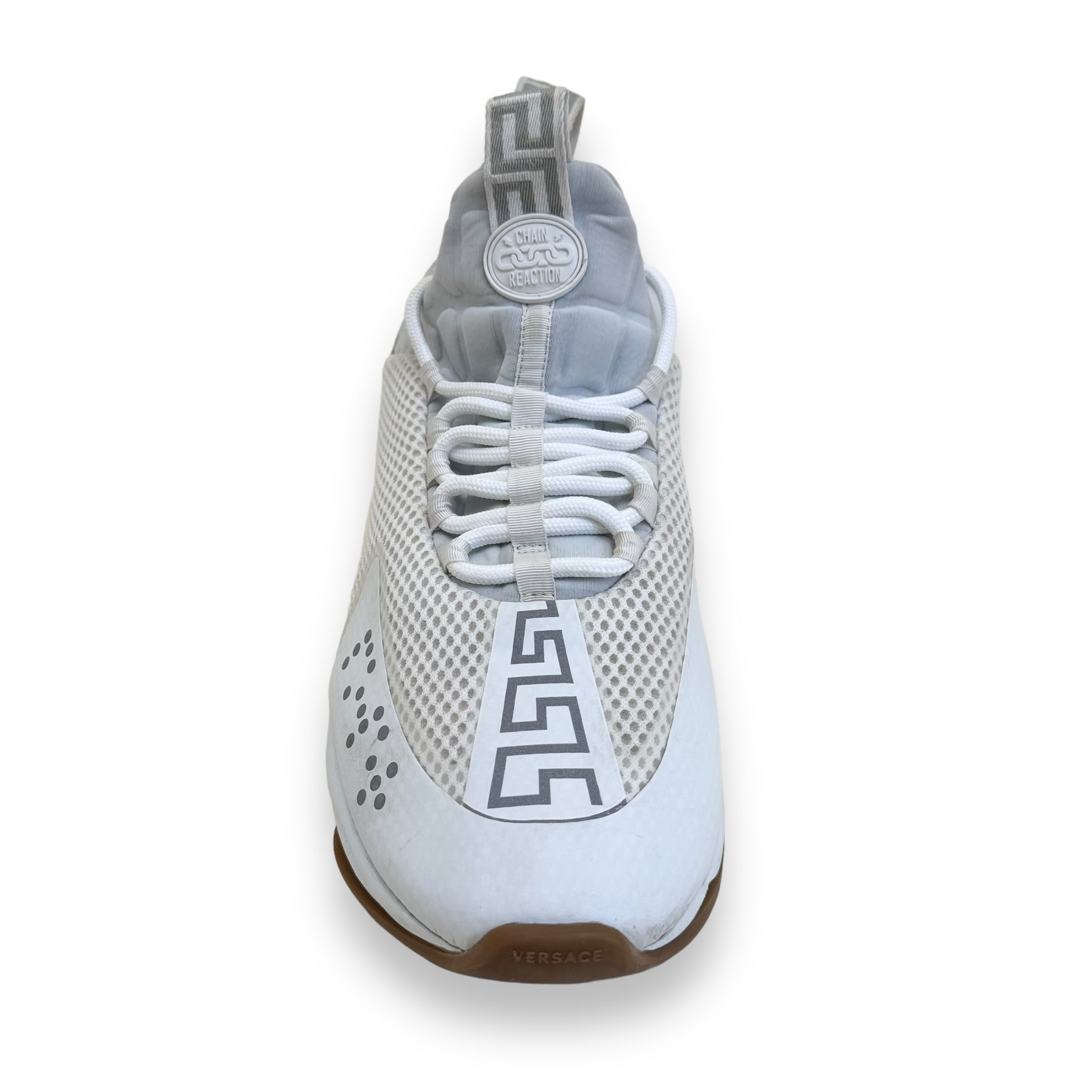 VERSACE CHAIN REACT SNEAKER WHITE UK12