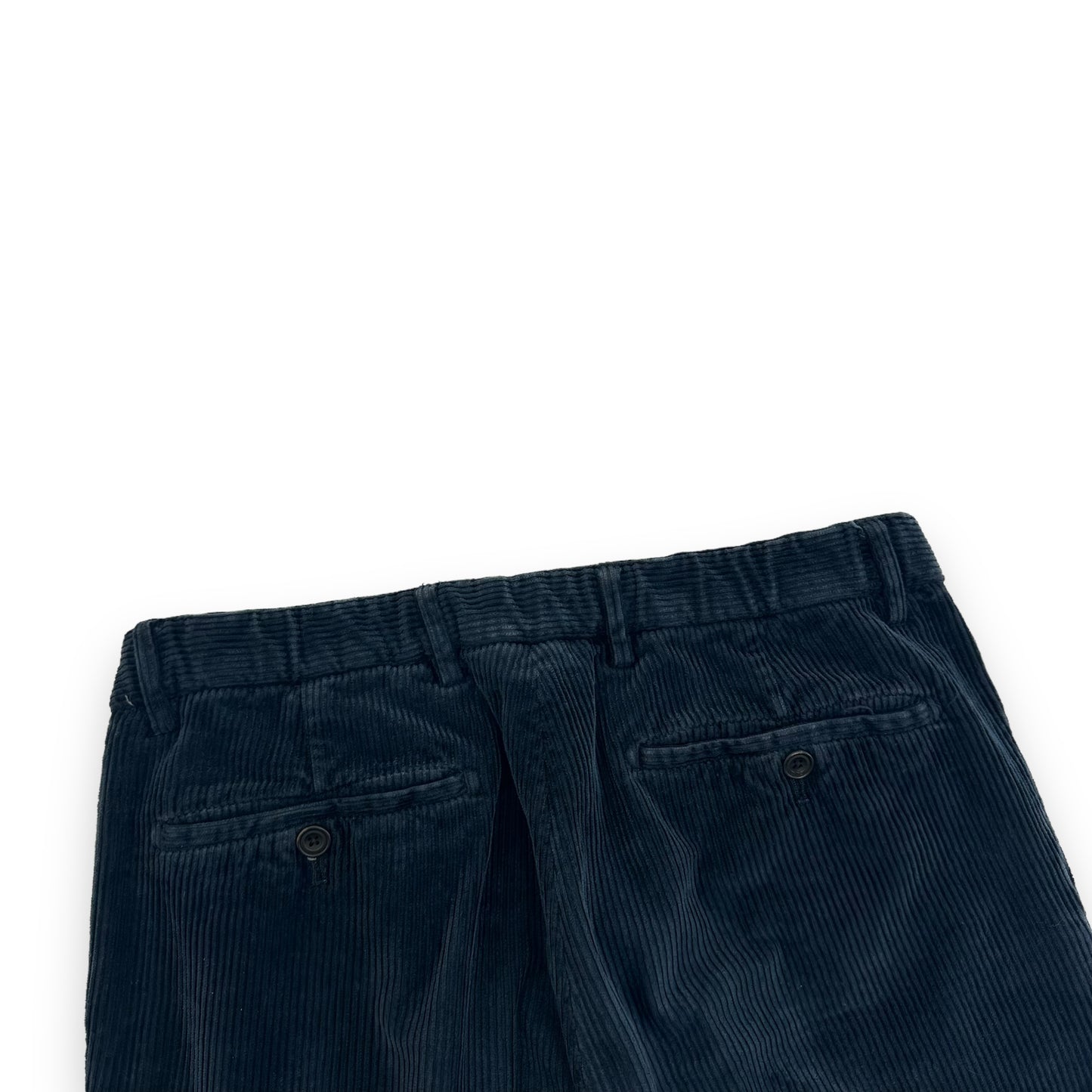 THOM SWEENEY CORDUROY PLEATED TROUSERS NAVY M