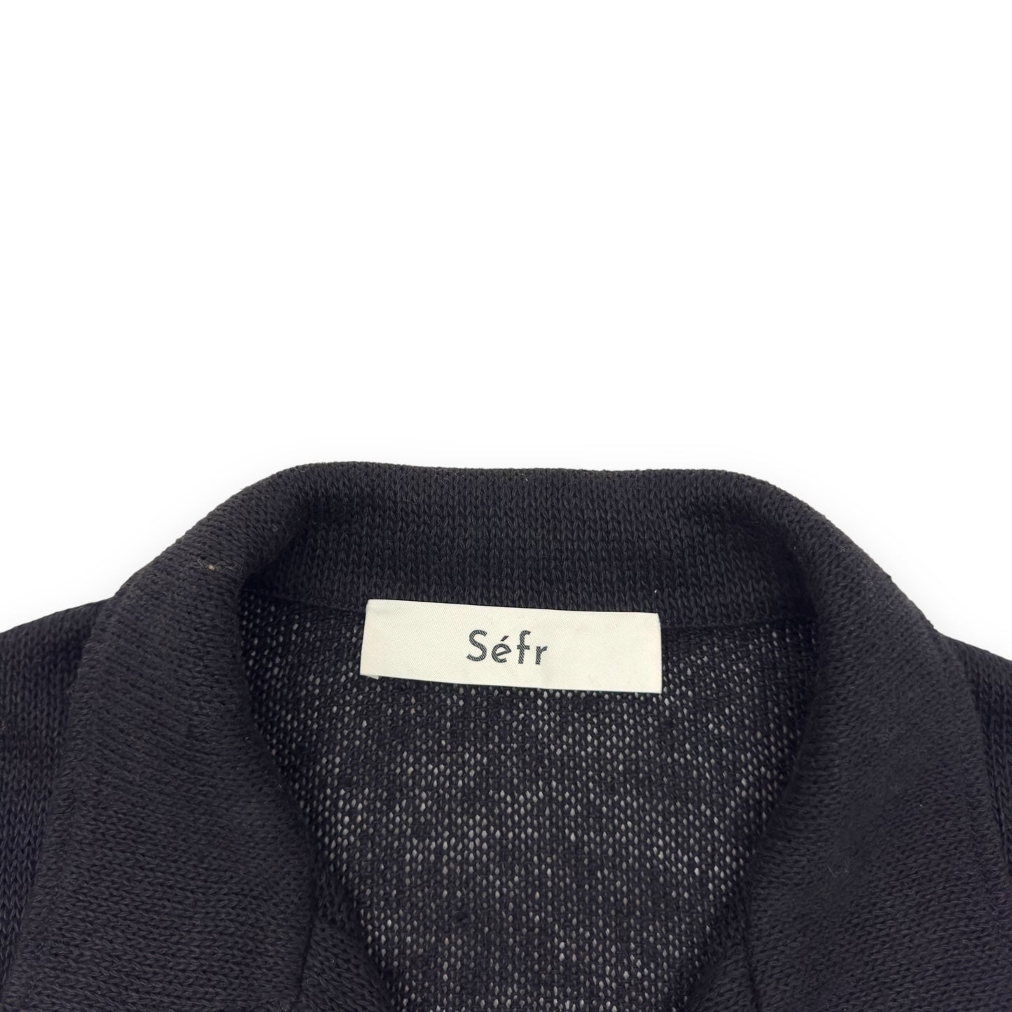 SÉFR MATE LINEN POLO SHIRT BLACK XL