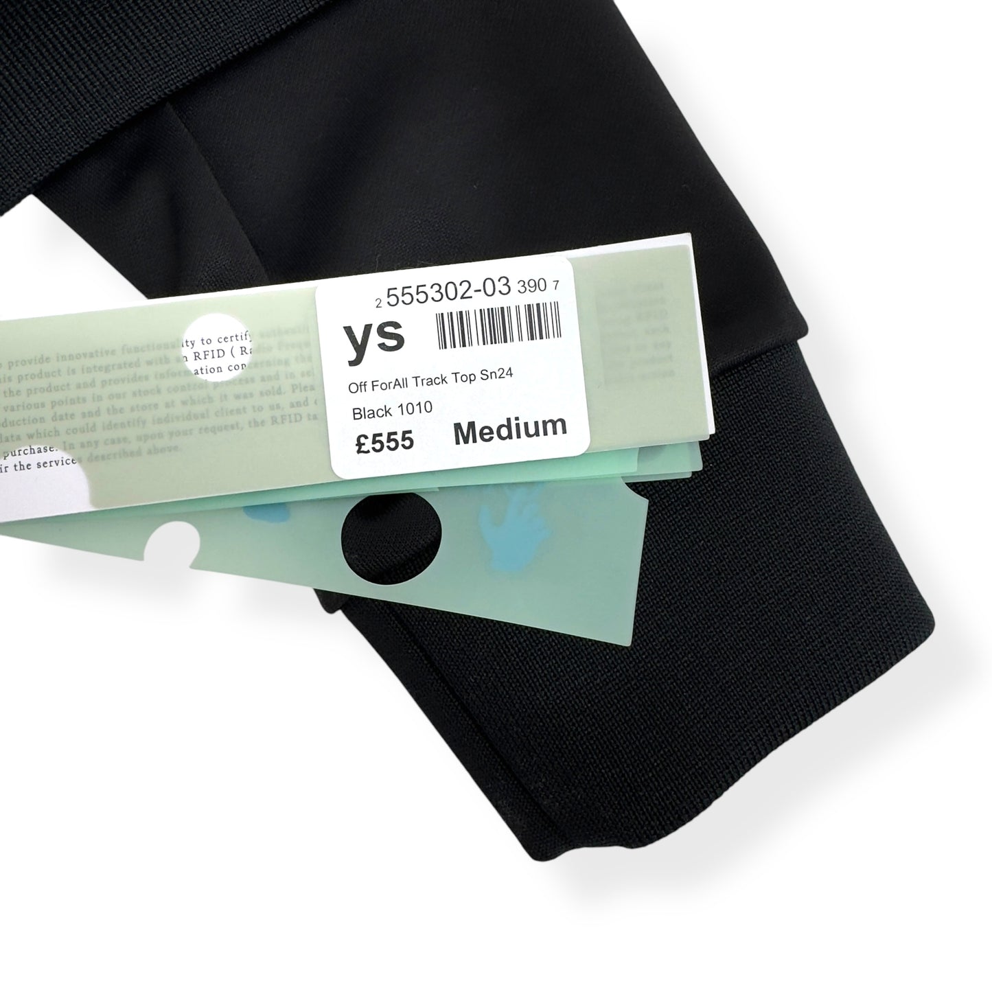 OFF-WHITE ZIP-UP FORALL TRACK TOP BLACK M