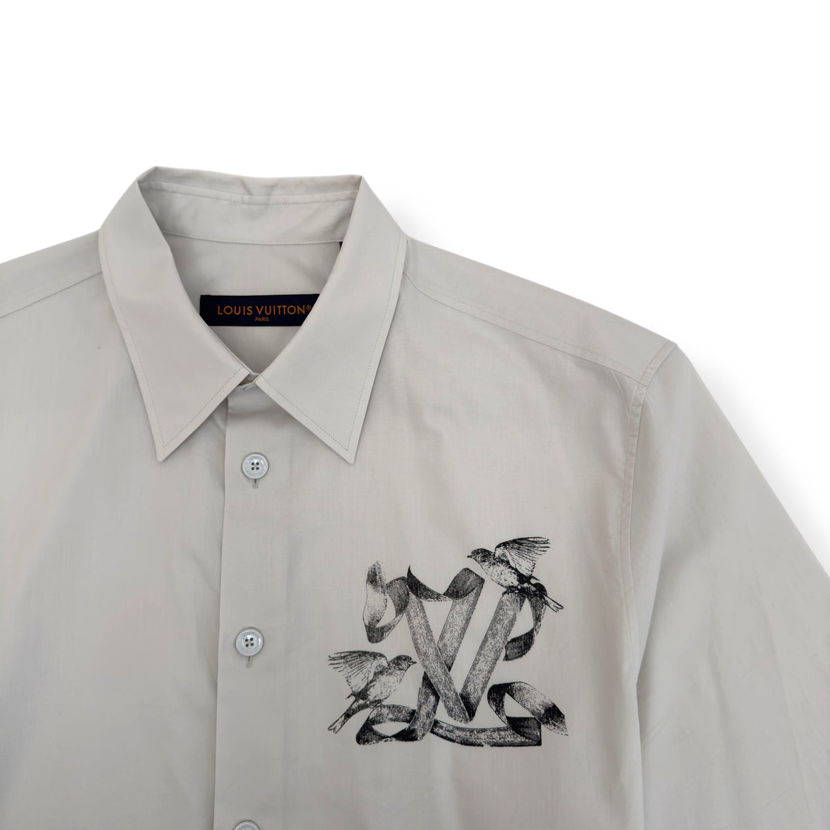LOUIS VUITTON PRINTED LOGO SHIRT LUXURY BEIGE XL