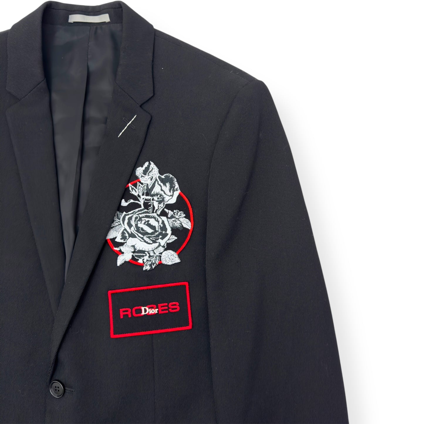 DIOR HOMME SS18 LOGO EMBROIDERED BLAZER BLACK 48 / M