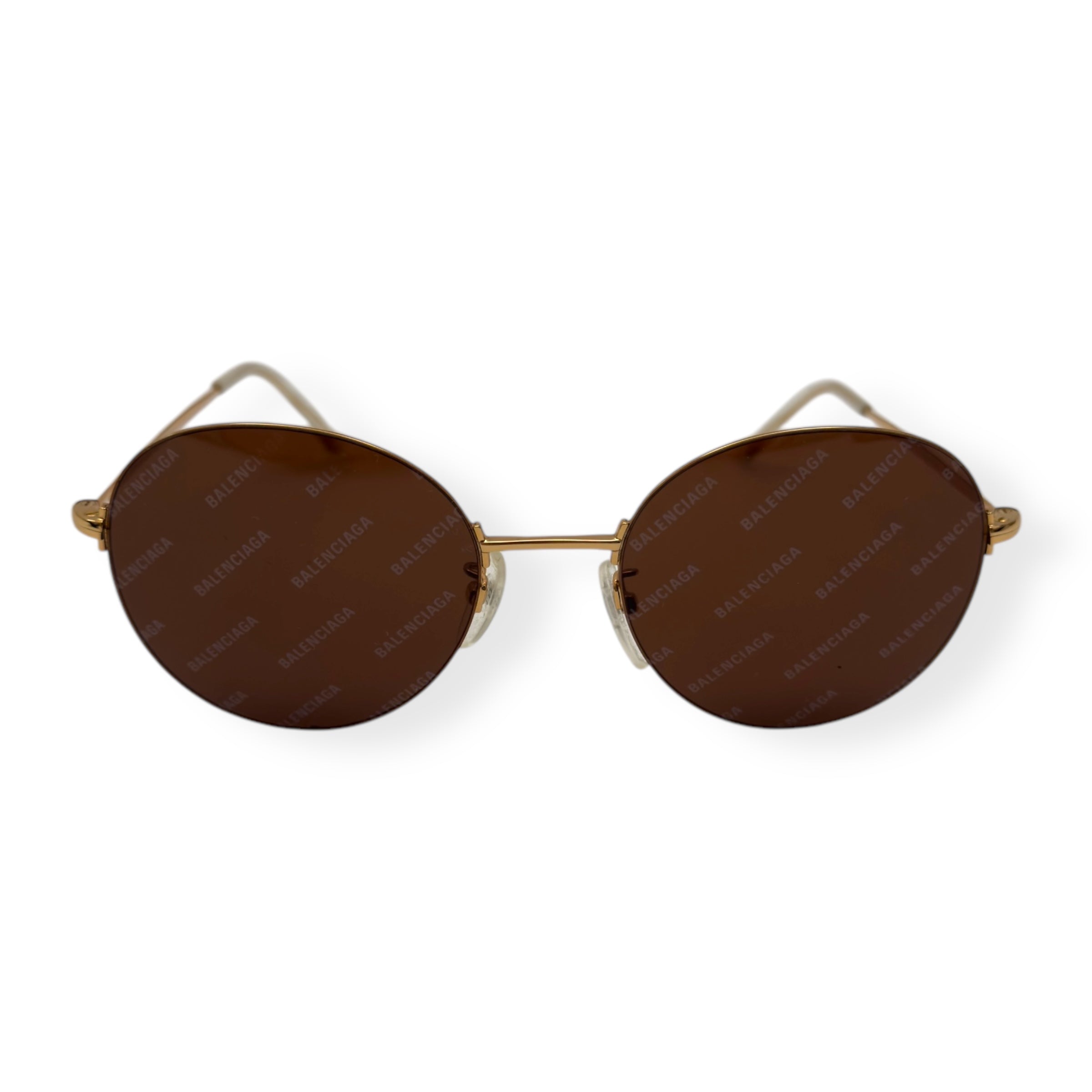 BALENCIAGA SUNGLASSES BROWN / GOLD