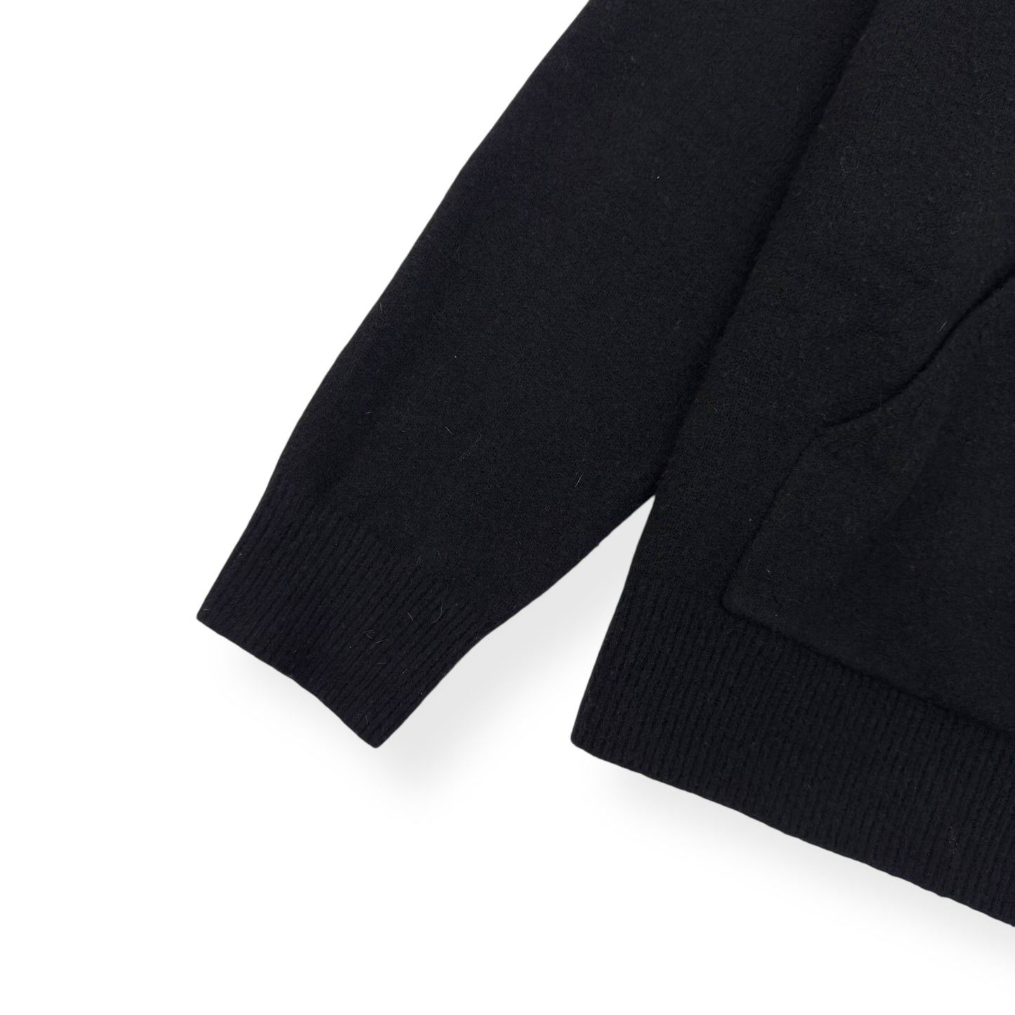 THE COUTURE CLUB FLUFFY EMBLEM KNITTED HOODIE BLACK / WHITE L