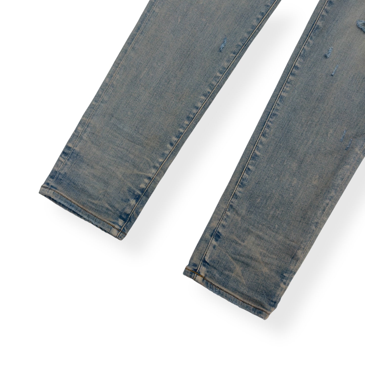 AMIRI SERIF LOGO EMBROIDERED BANDANA SKINNY DENIM JEANS BLUE W34”