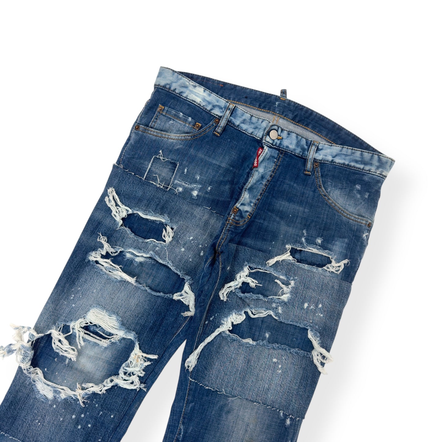 DSQUARED2 SUPER RIBBED WASHED DENIM JEANS BLUE 50 / L