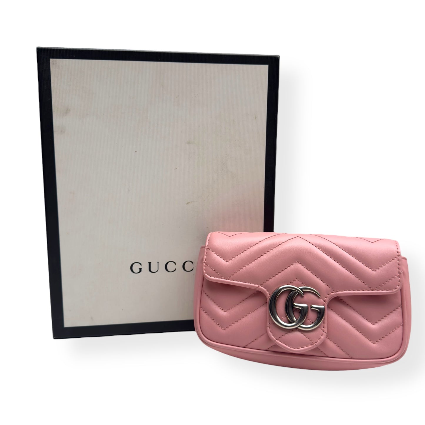 GUCCI MARMONT LEATHER SHOULDER BAG PINK MINI
