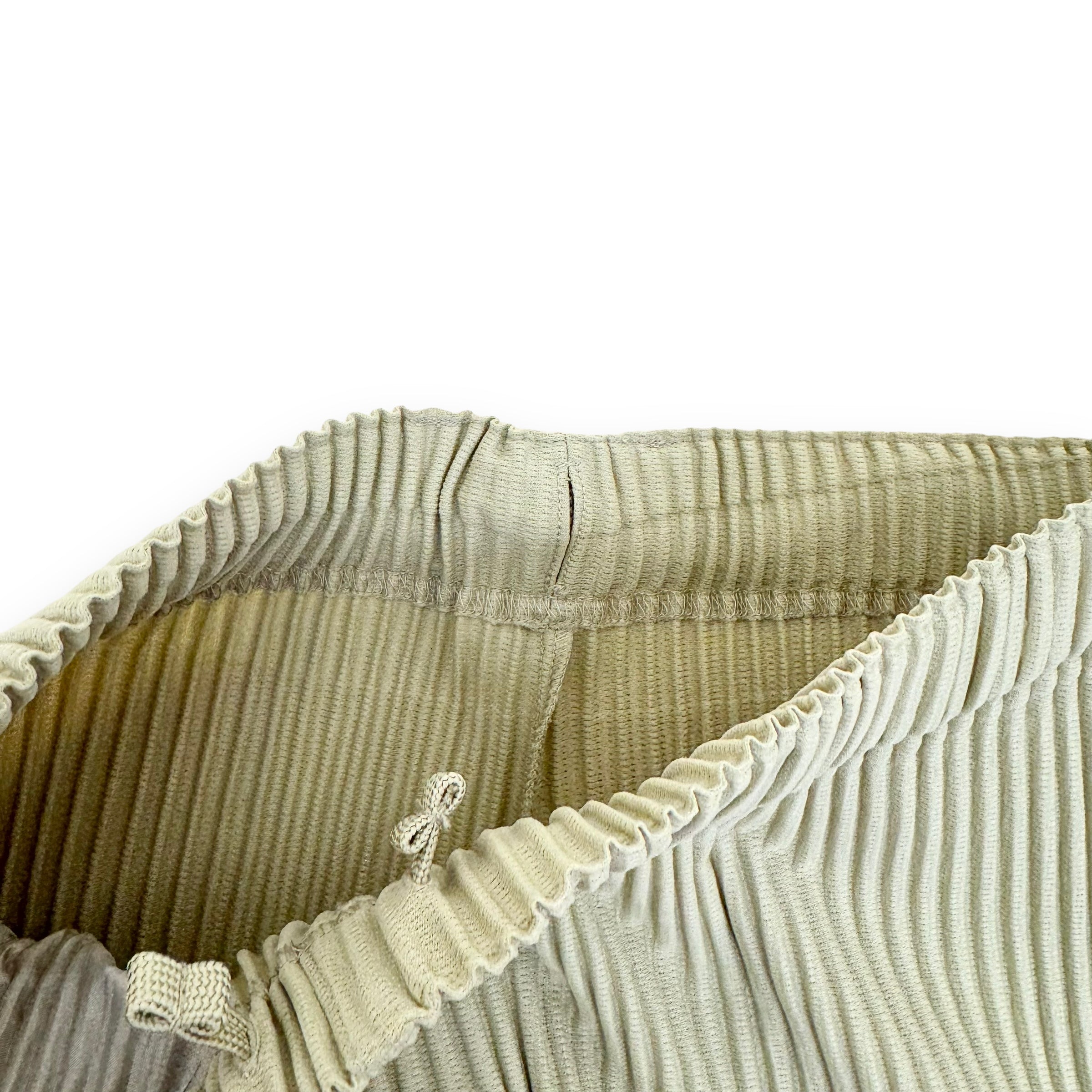 ISSEY MIYAKE HOMME PLISSÉ FLARED PLEATED TROUSERS GREEN L