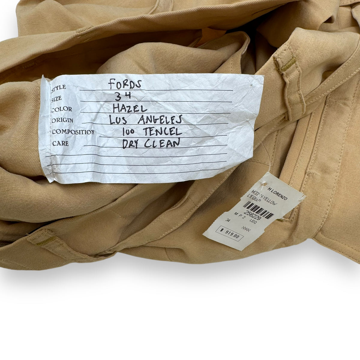 L’EQUIP RELAXED LA TROUSERS YELLOW / BEIGE 34”