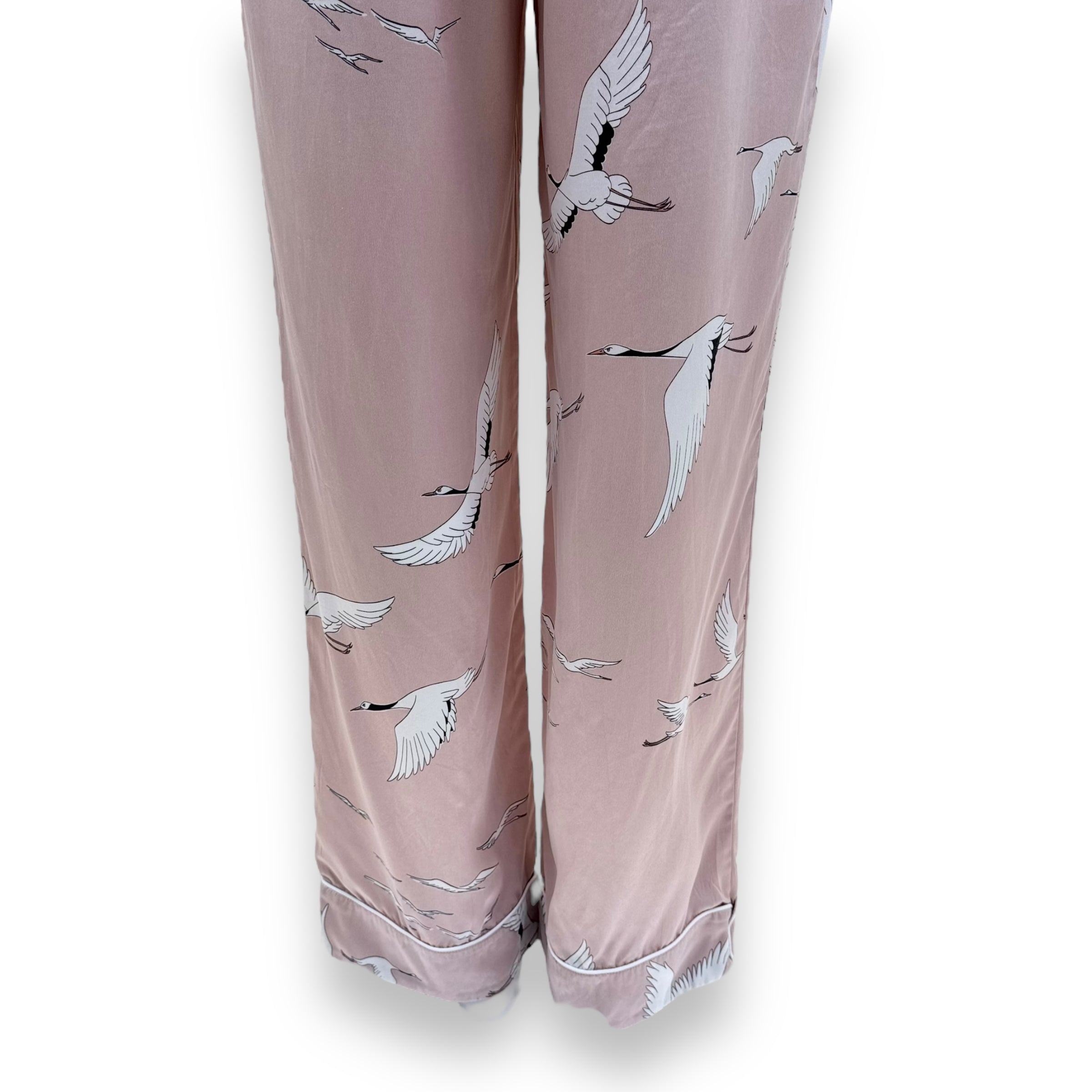 OLIVIA VON HALLE LILA PRINTED SILK-SATIN PYJAMA SET PINK S