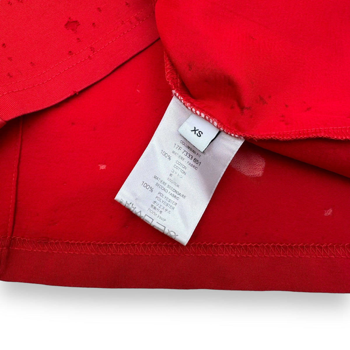 GIVENCHY OVERSIZED DISTRESSED LOGO T-SHIRT RED XS
