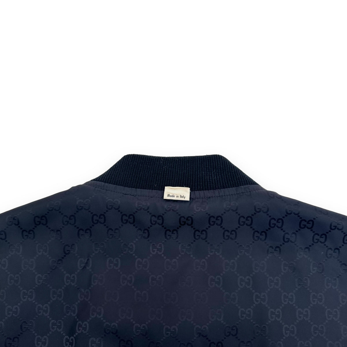 GUCCI GG REVERSIBLE MONOGRAM NYLON BOMBER JACKET BLACK / RED XL