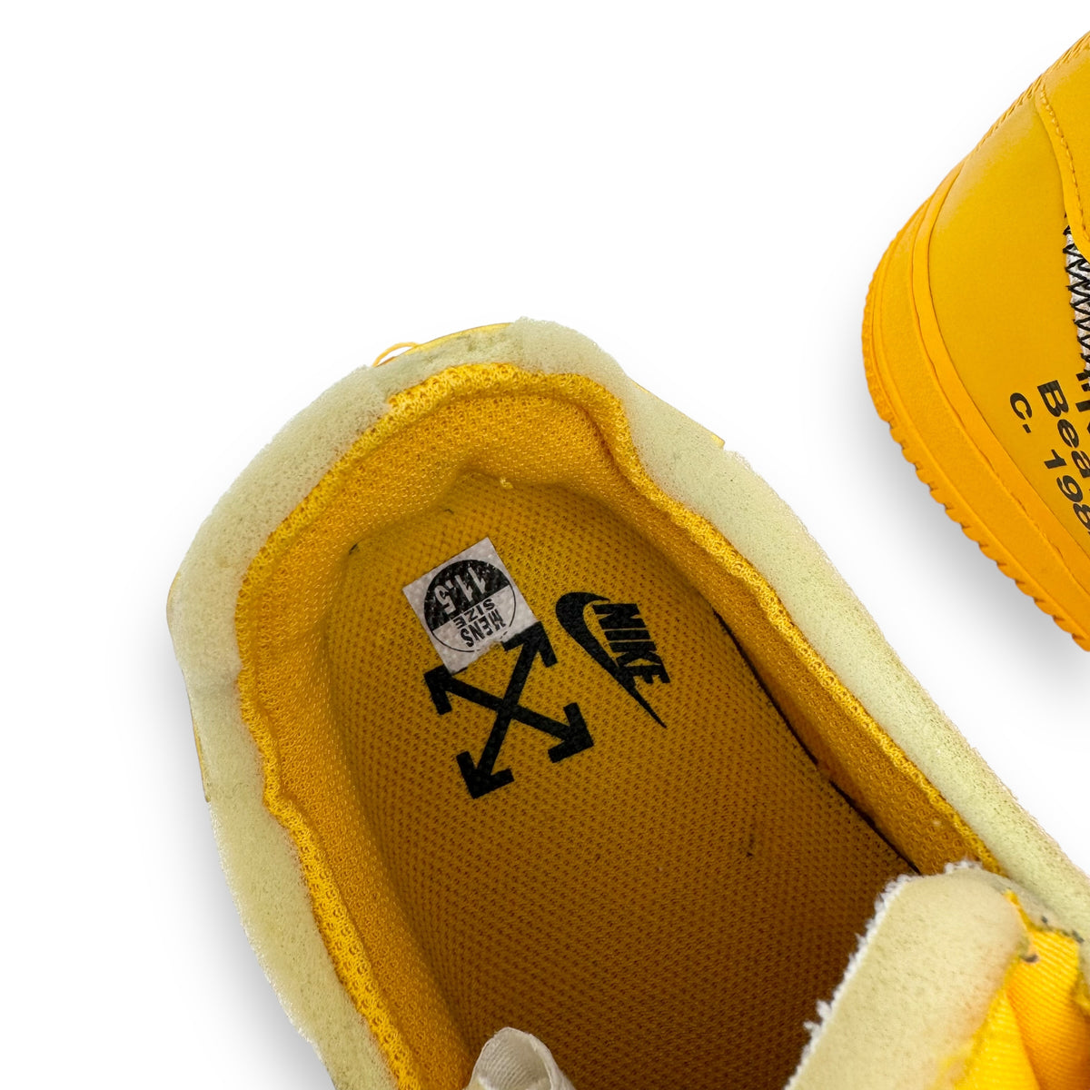 NIKE X OFF-WHITE AIR FORCE 1 SNEAKER LEMONADE UK10.5