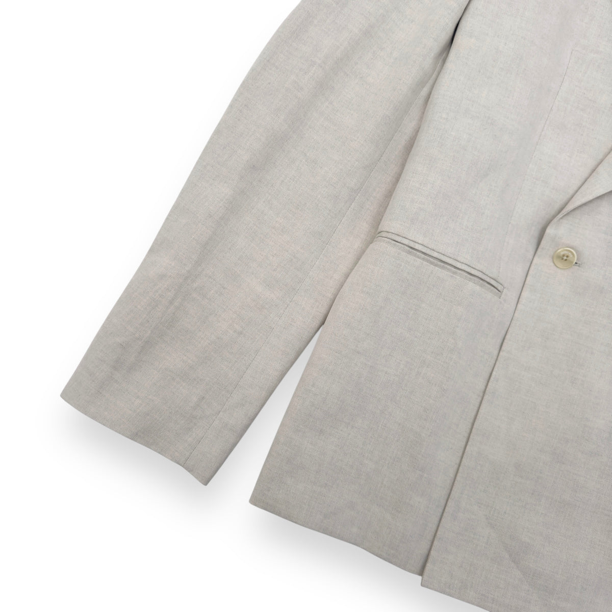 JACQUEMUS LE RAPHIA DOUBLE BREASTED LINEN BLEND JACKET GREY 54 / XXL