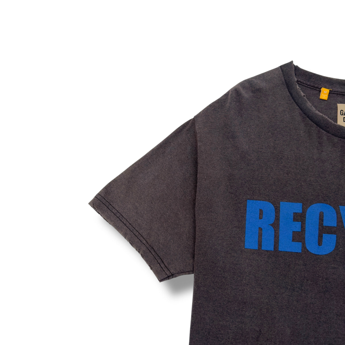GALLERY DEPT. RECYCLE DISTRESSED T-SHIRT GREY / BLUE M