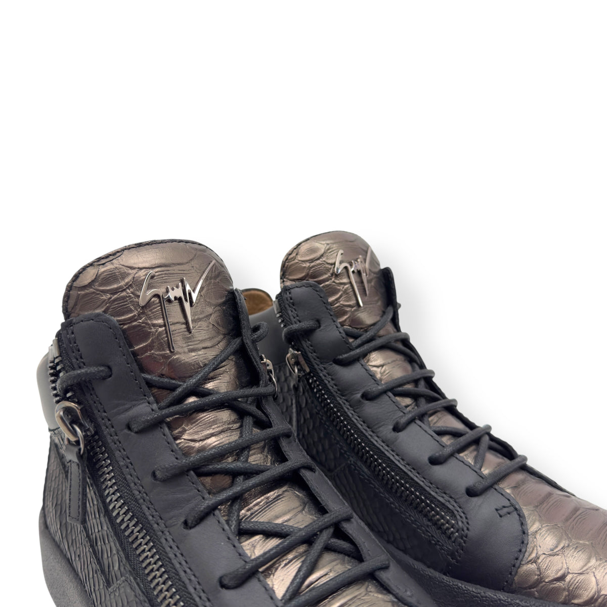 GIUSEPPE ZANOTTI ZIP-UP HIGH TOP SNEAKER BLACK / BRONZE 43 / UK9