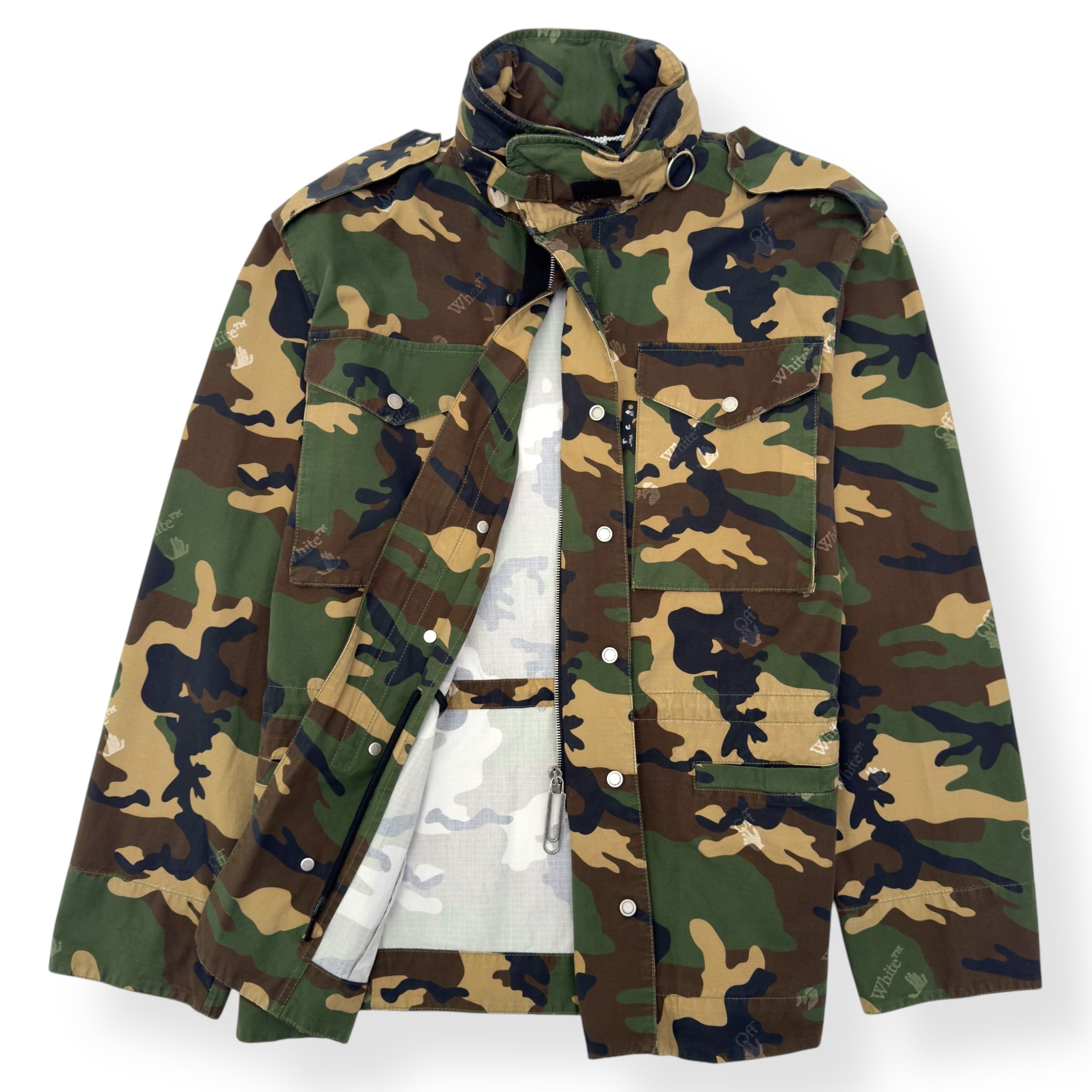 OFF-WHITE LOGO CAMO FIELD JACKET CAMO M