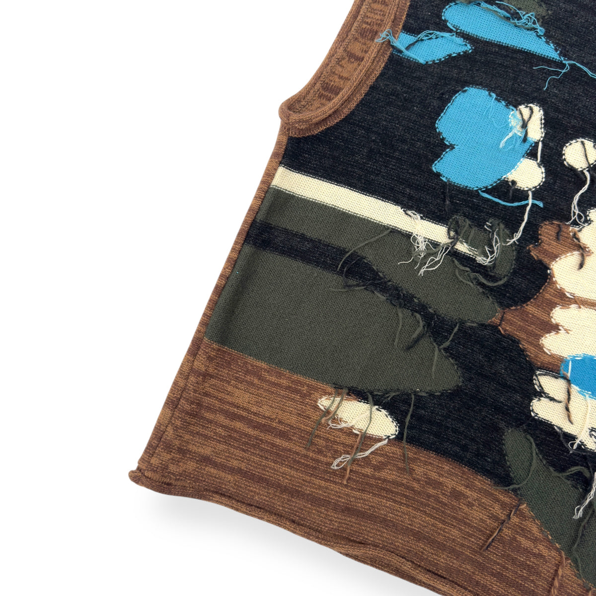 ANDERSSON BELL BLOTCH INTARSIA CREW-NECK VEST BROWN XL