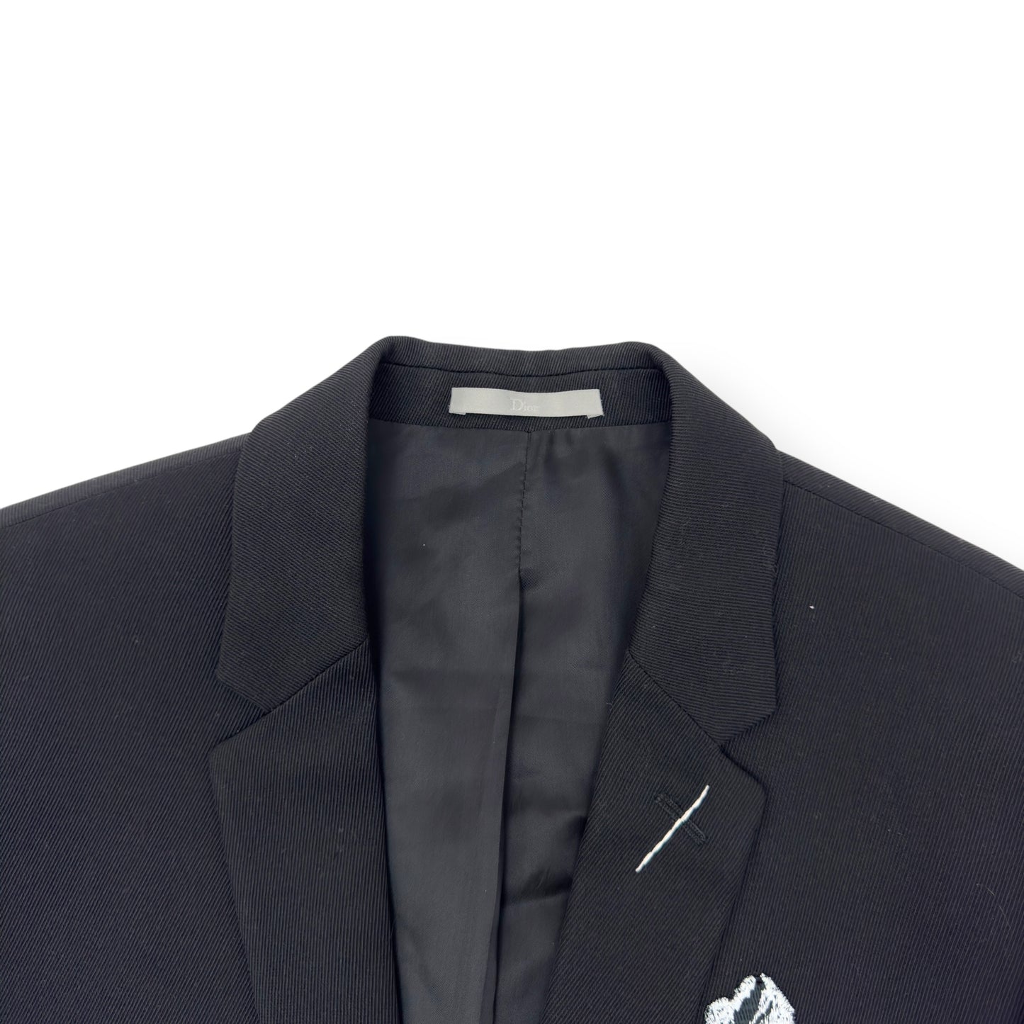 DIOR HOMME SS18 LOGO EMBROIDERED BLAZER BLACK 48 / M