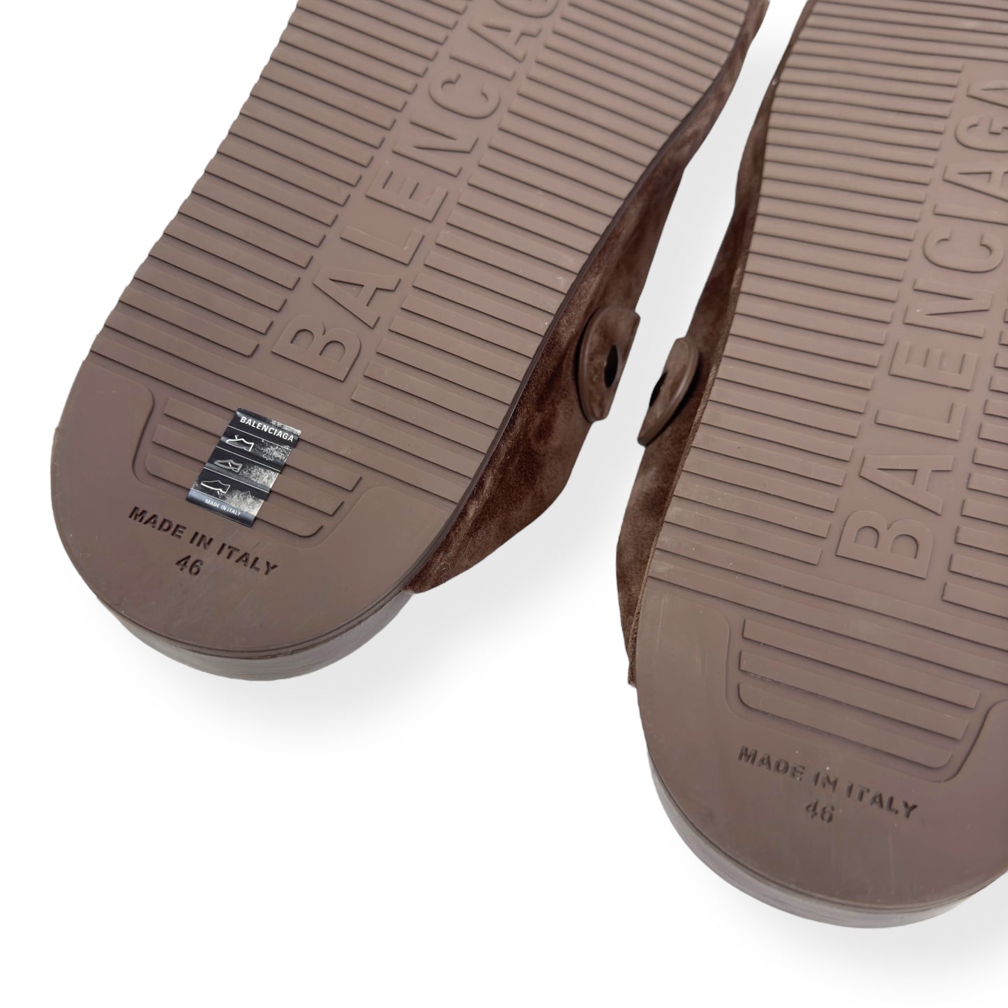 BALENCIAGA SUNDAY SUEDE MULES BROWN 46 / UK12
