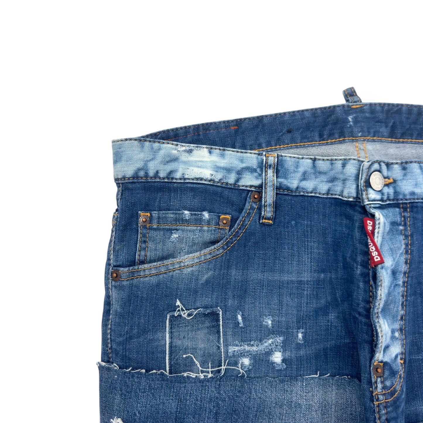 DSQUARED2 SUPER RIBBED WASHED DENIM JEANS BLUE 50 / L