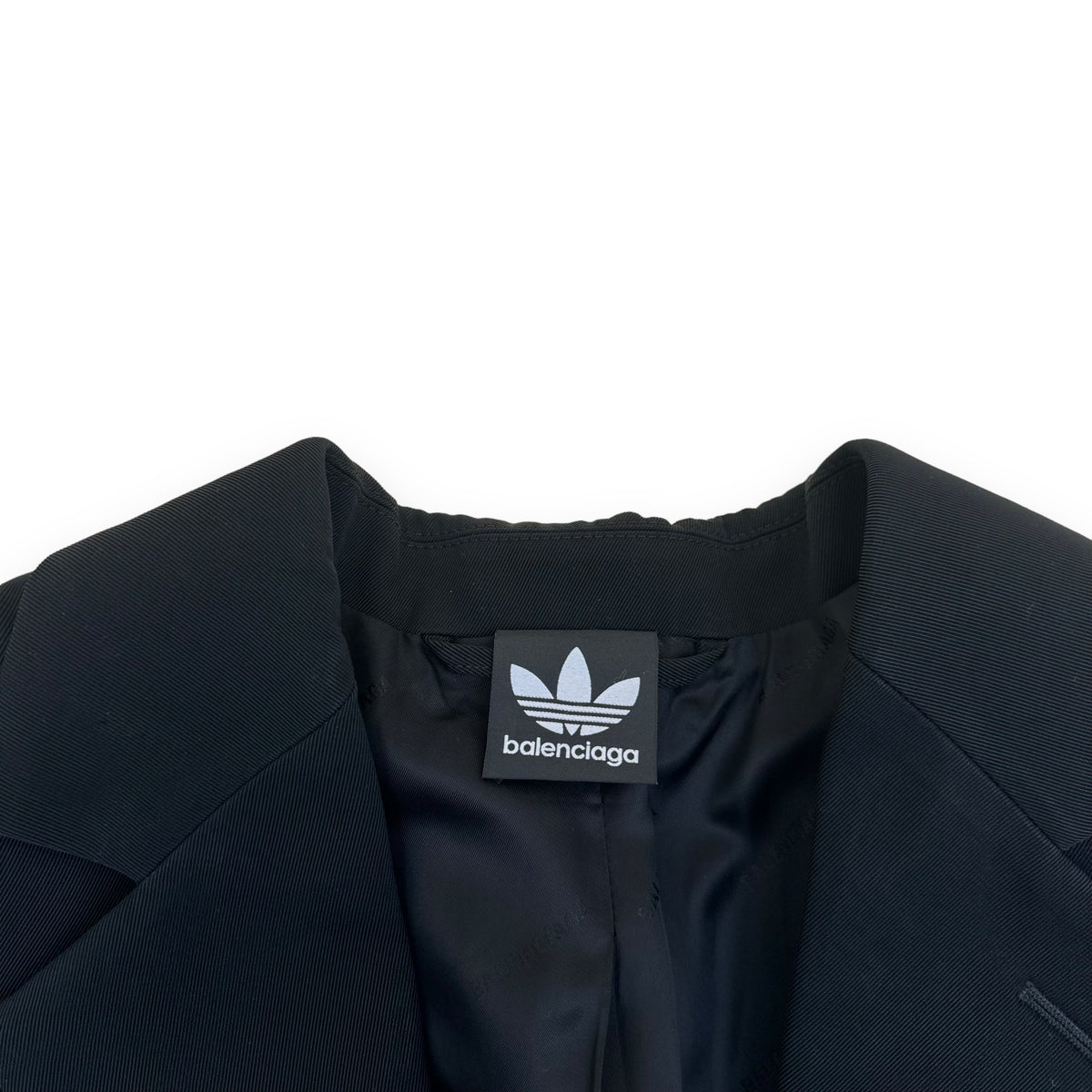 BALENCIAGA X ADIDAS OVERSIZED STRIPED SUIT JACKET BLACK XS