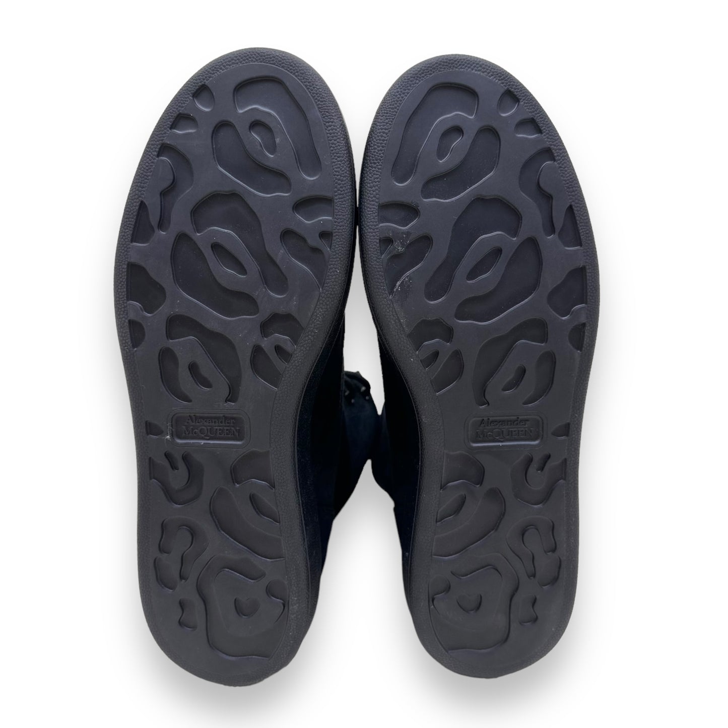 ALEXANDER MCQUEEN HYBRID LACE-UP SUEDE BOOTS BLACK UK5