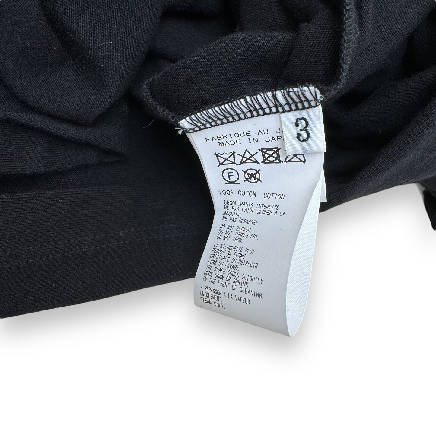 YOHJI YAMAMOTO OVERSIZED POUR HOMME HOODED T-SHIRT BLACK M