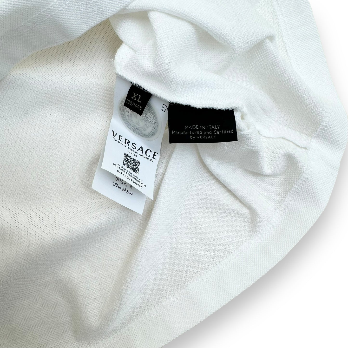 VERSACE POLO SHIRT WHITE XL