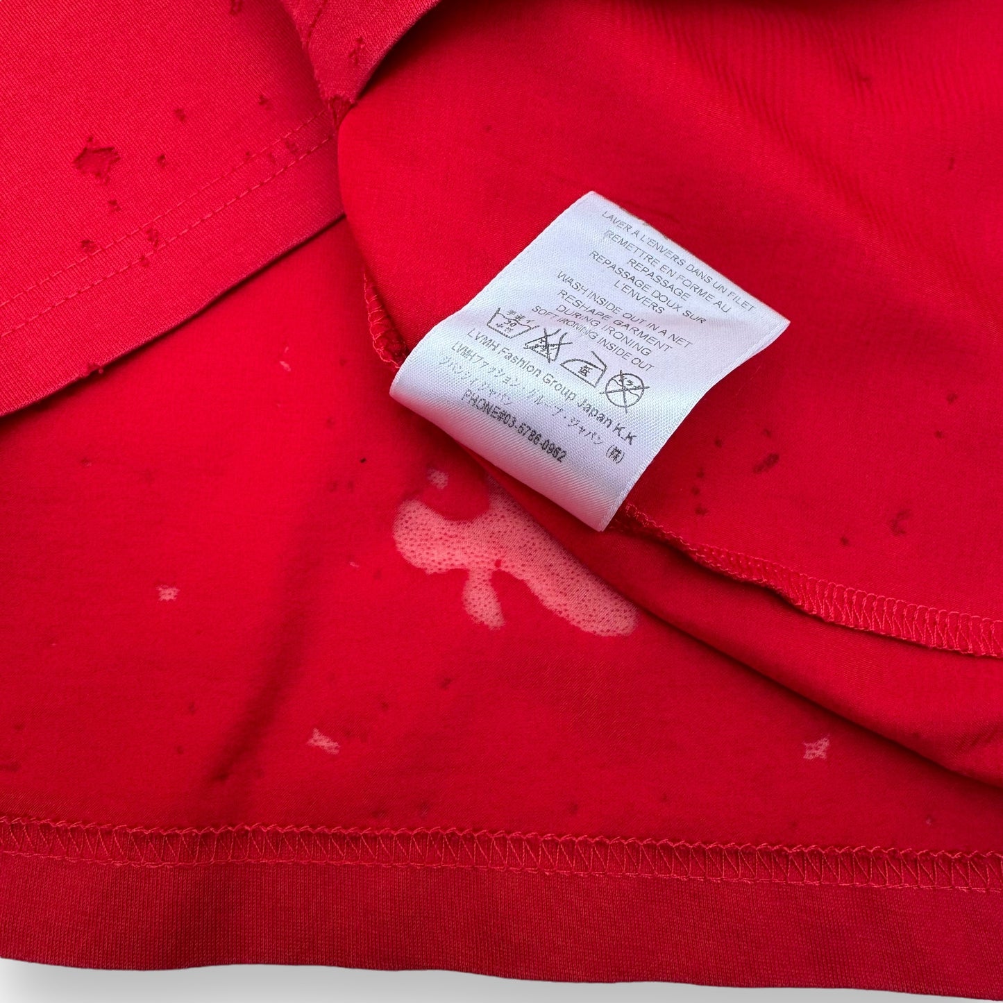 GIVENCHY OVERSIZED DISTRESSED LOGO T-SHIRT RED XS