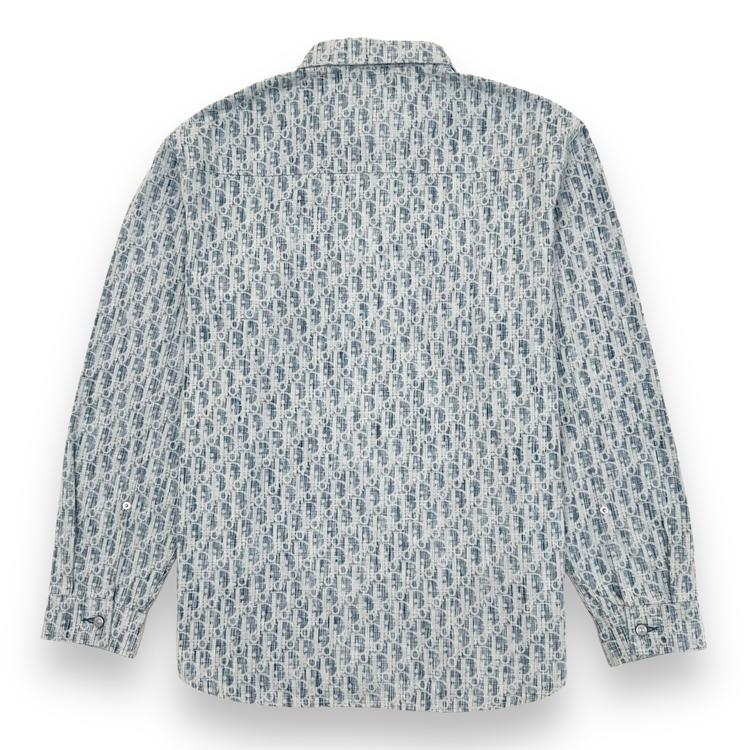 DIOR OBLIQUE KASURI DENIM OVER SHIRT BLUE / WHITE XL