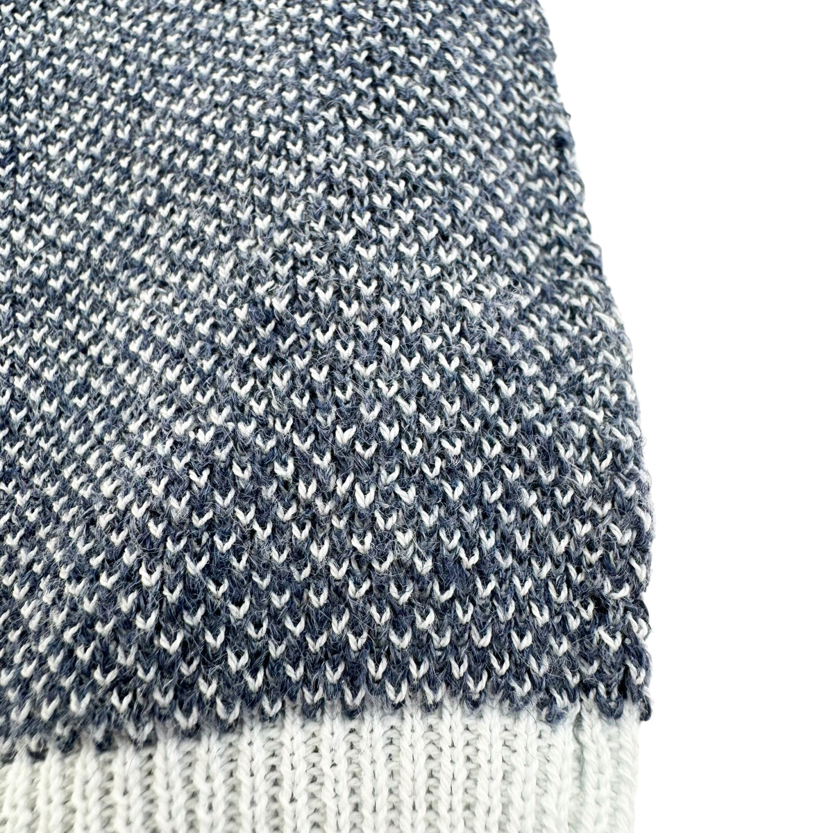 THOM SWEENEY COTTON / LINEN CONTRAST KNITTED POLO SHIRT BLUE / WHITE M