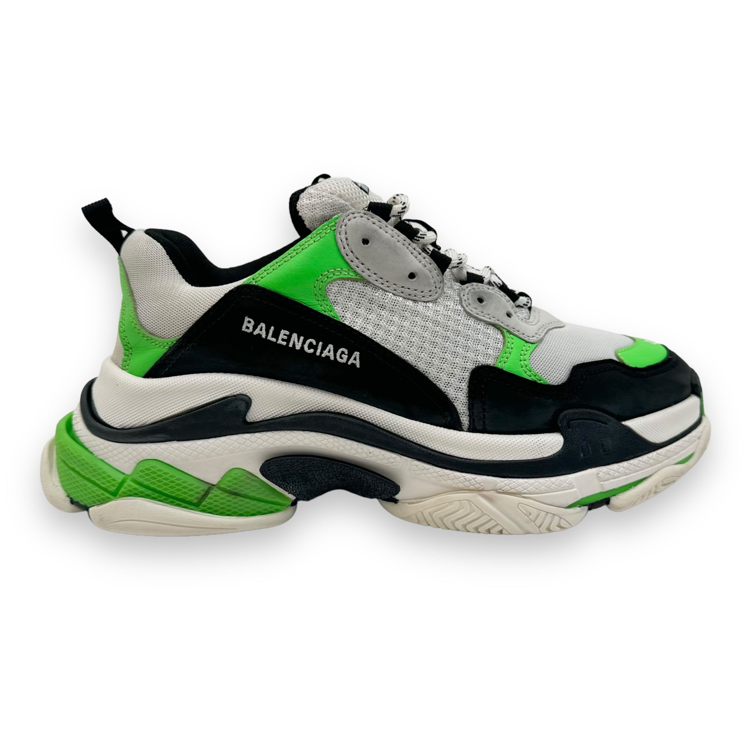 BALENCIAGA TRIPLE S SNEAKER BLACK / GREEN / WHITE UK8