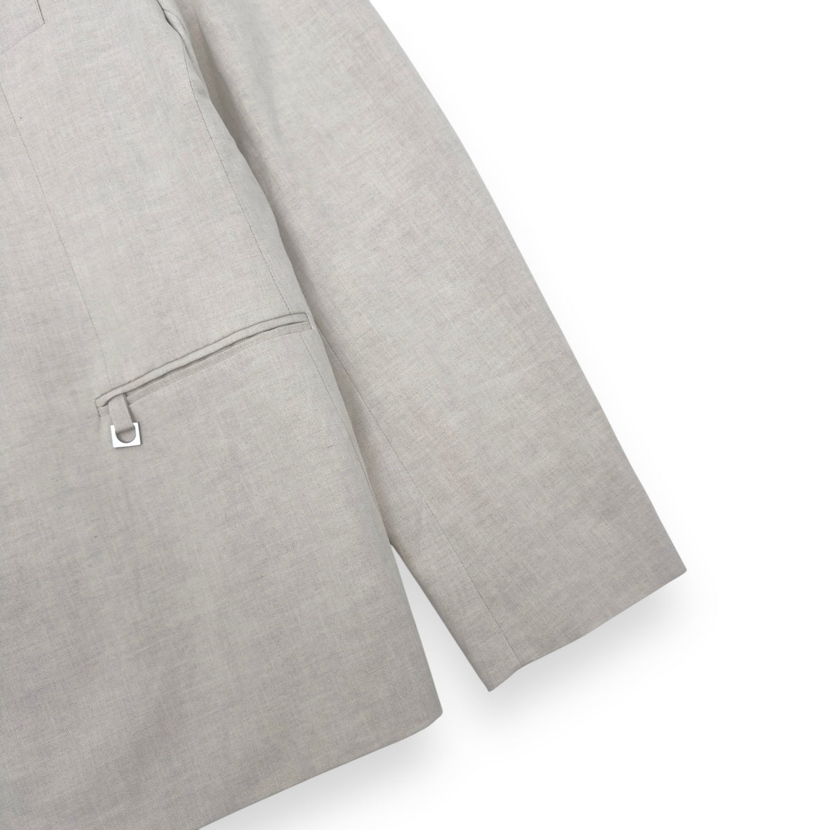 JACQUEMUS LE RAPHIA DOUBLE BREASTED LINEN BLEND JACKET GREY 54 / XXL