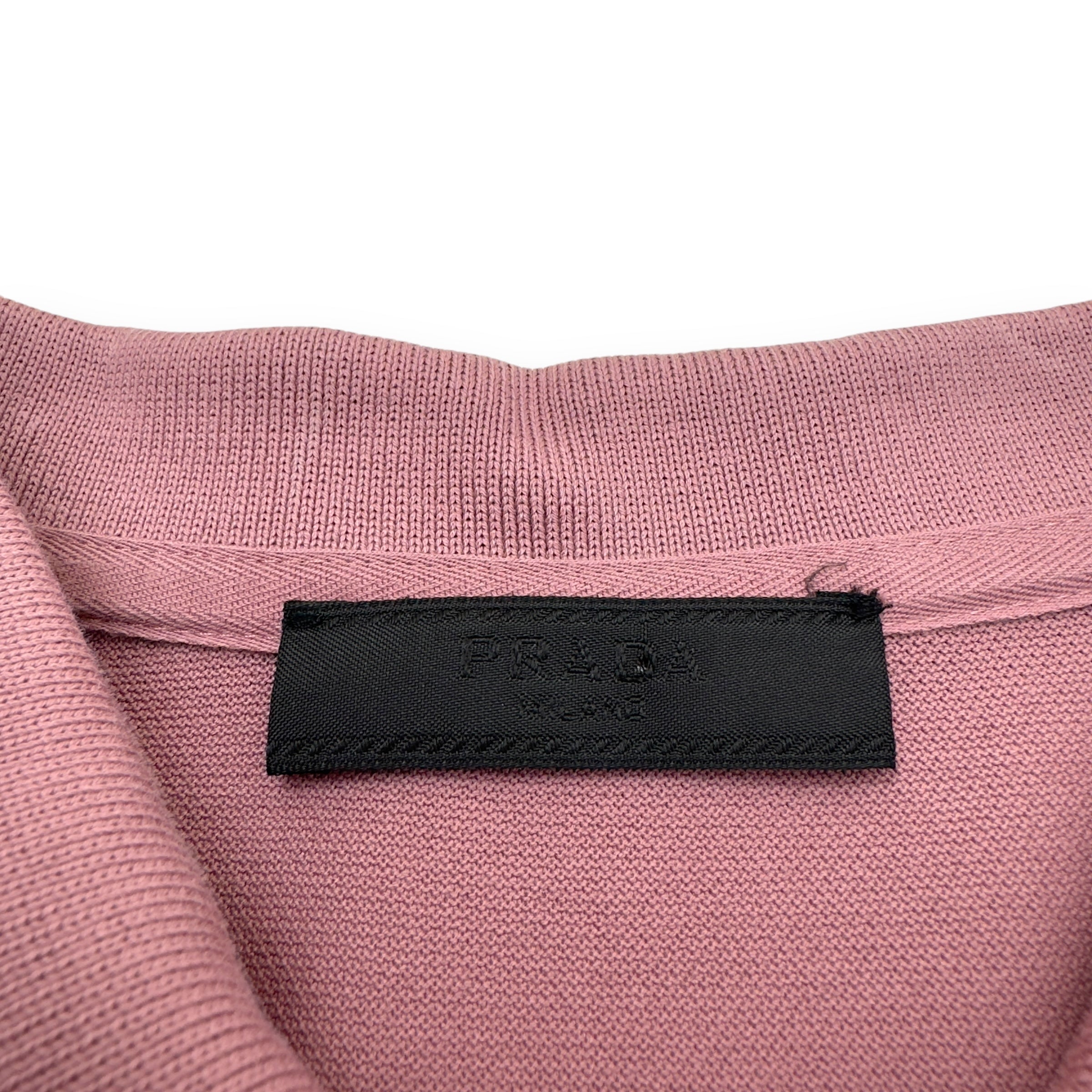 PRADA CHEST LOGO POLO SHIRT PINK M