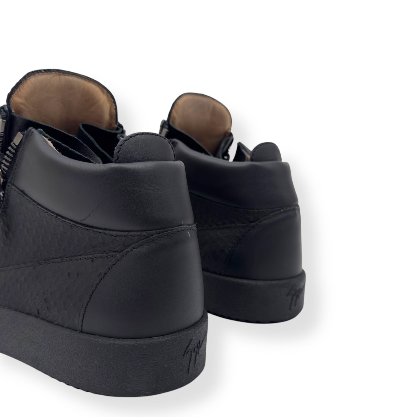 GIUSEPPE ZANOTTI ZIP-UP HIGH TOP SNEAKER BLACK / BRONZE 43 / UK9