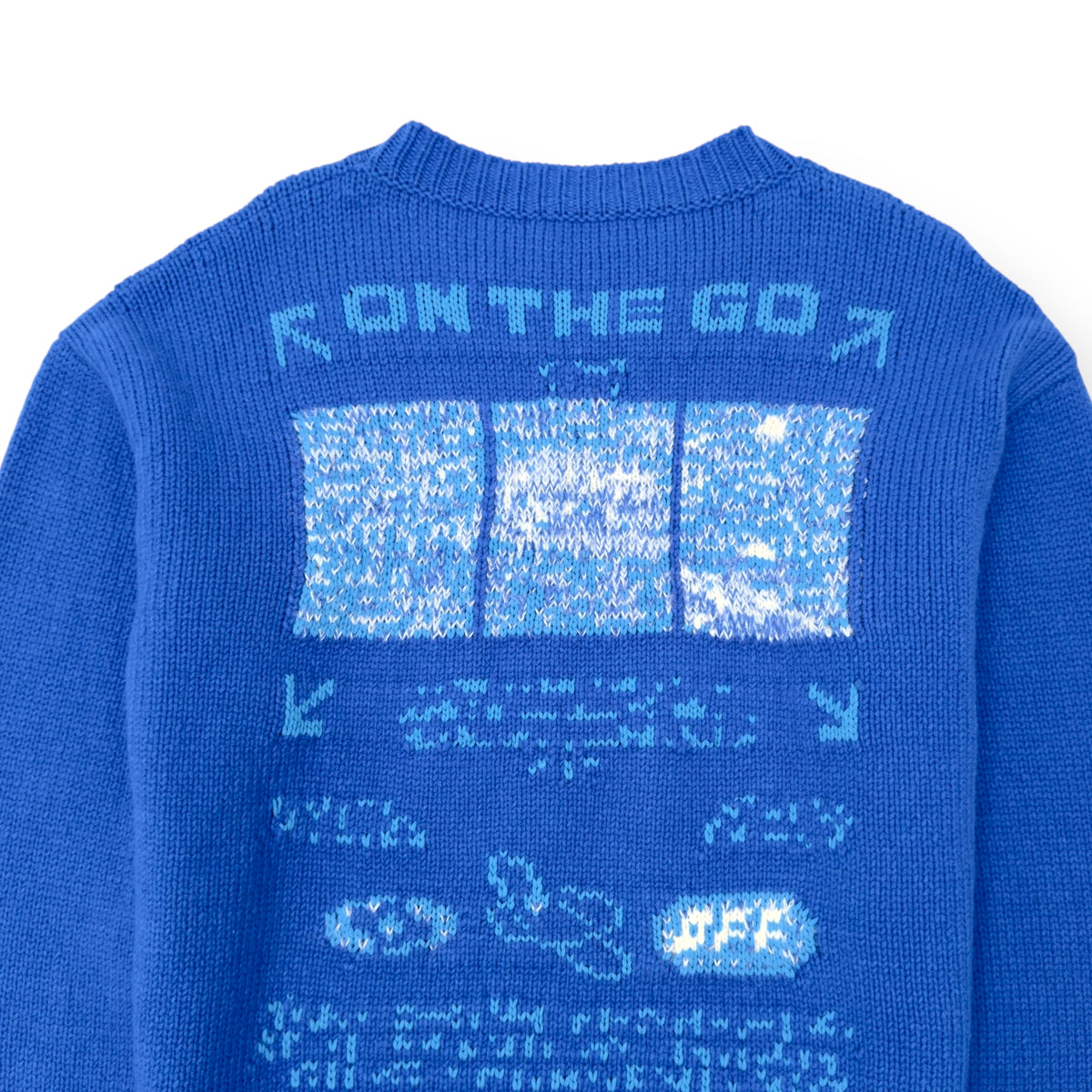 OFF-WHITE WOOL-BLEND SWEATER BLUE L