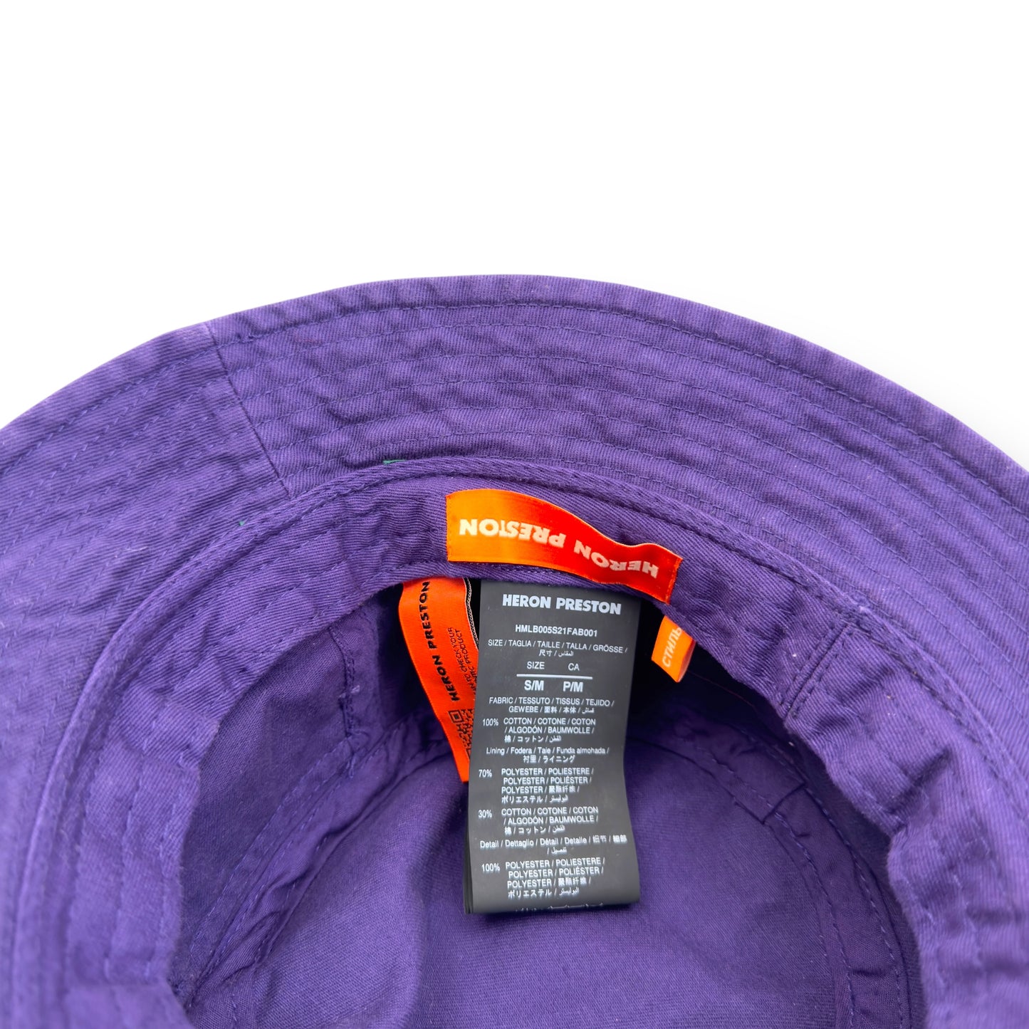HERON PRESTON LOGO BUCKET HAT PURPLE / ORANGE O/S